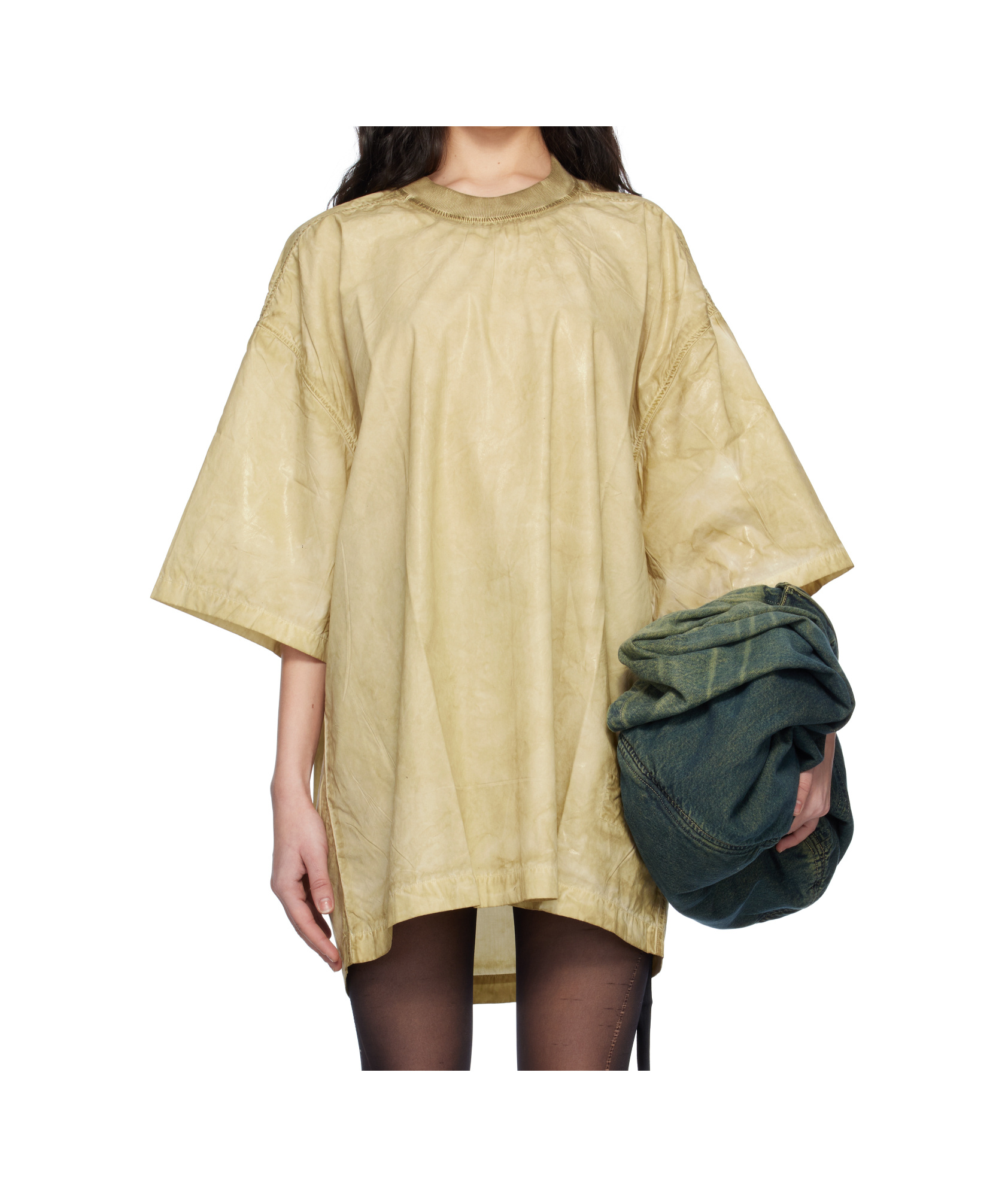 Rick Owens Drkshdw Beige Hollywood Tommy T-shirt In Neutral