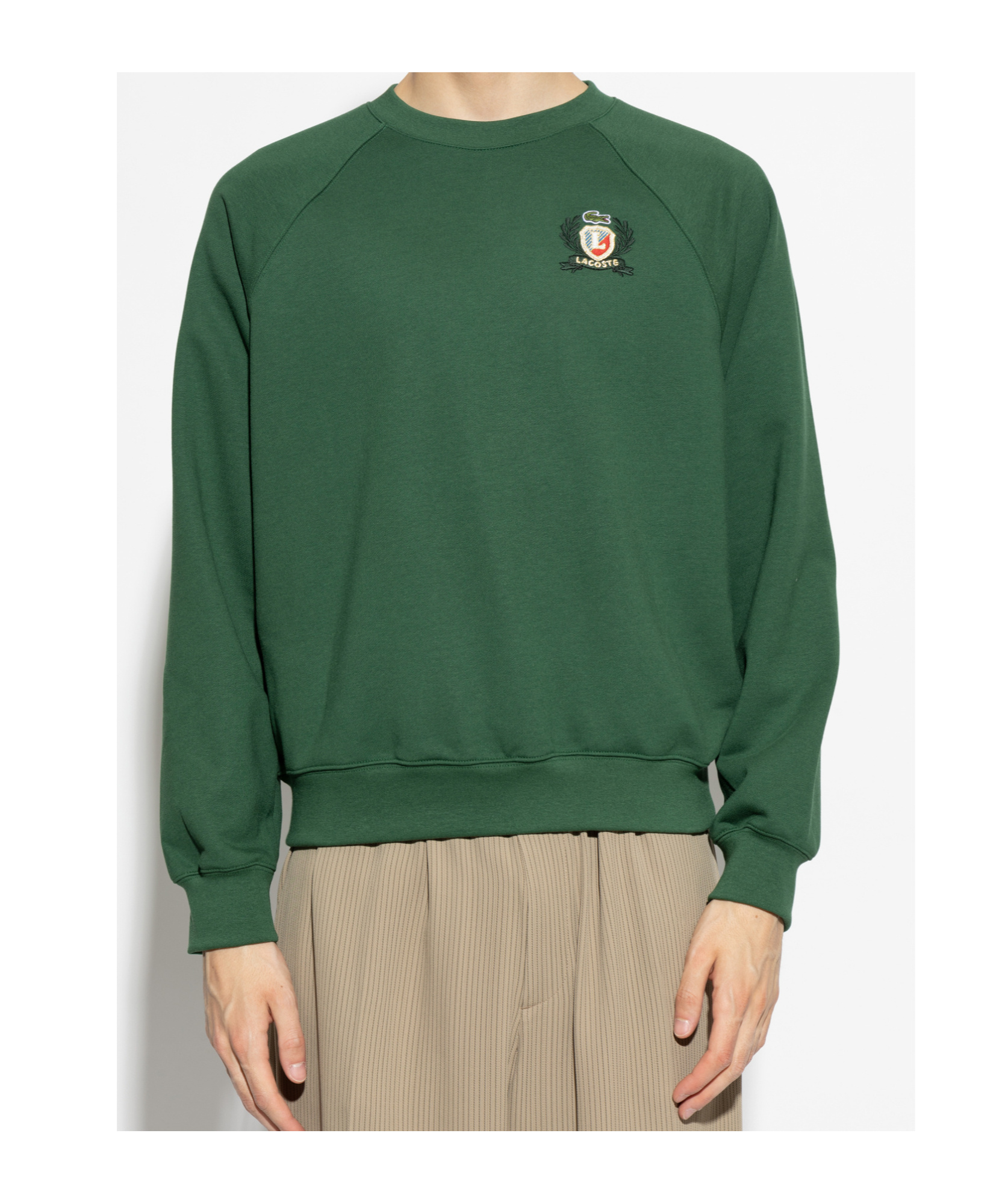 Lacoste Embroidered-emblem Sweatshirt In Green