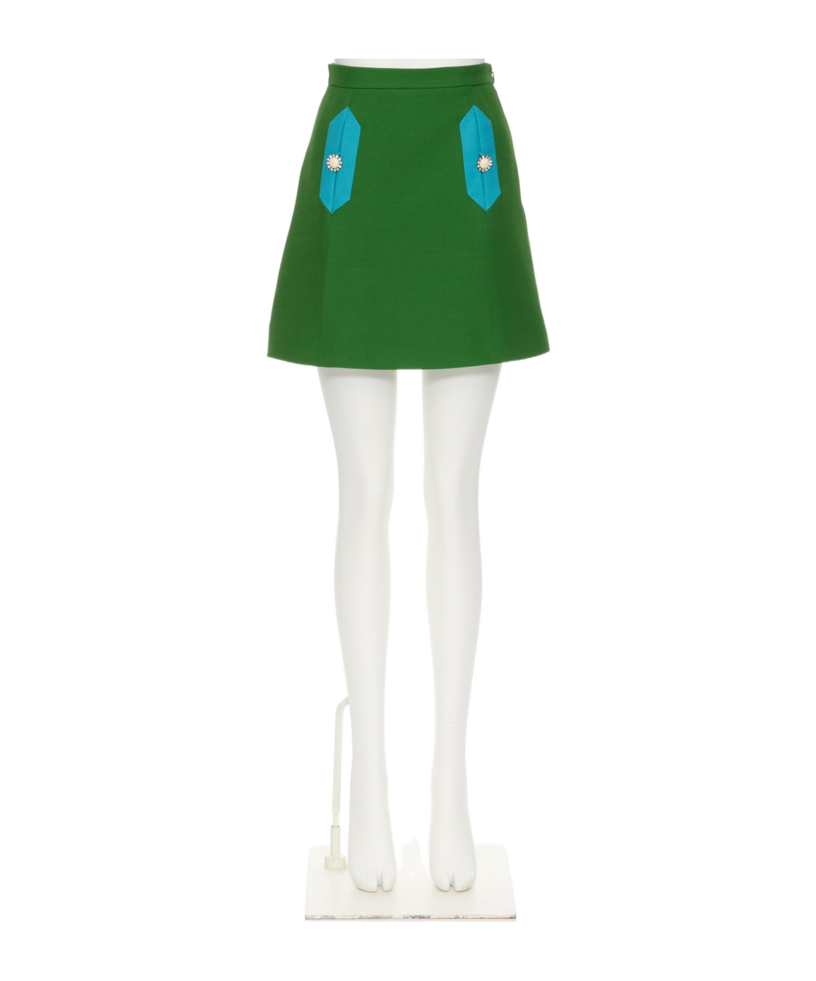 Valentino Green Logo Solid Skirt In Green