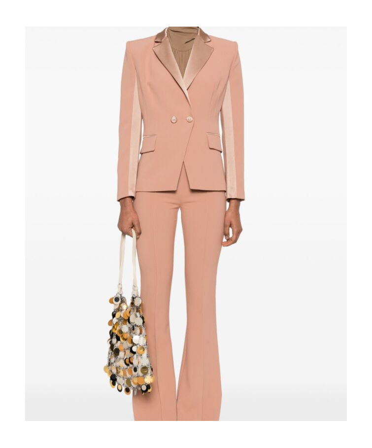 Elisabetta Franchi Crepe Blazer In Nude