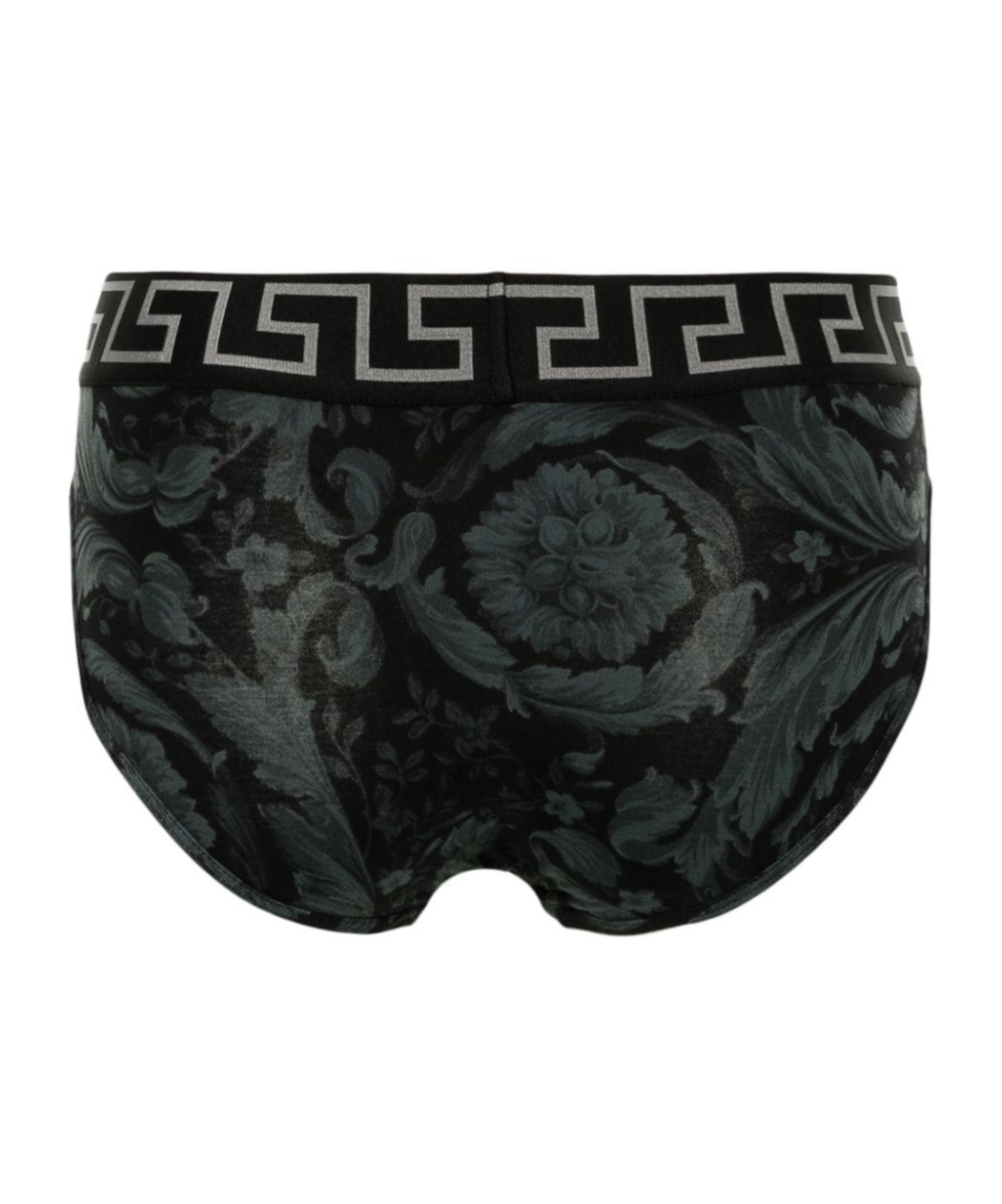 Versace Baroque-print Cotton Briefs In Black
