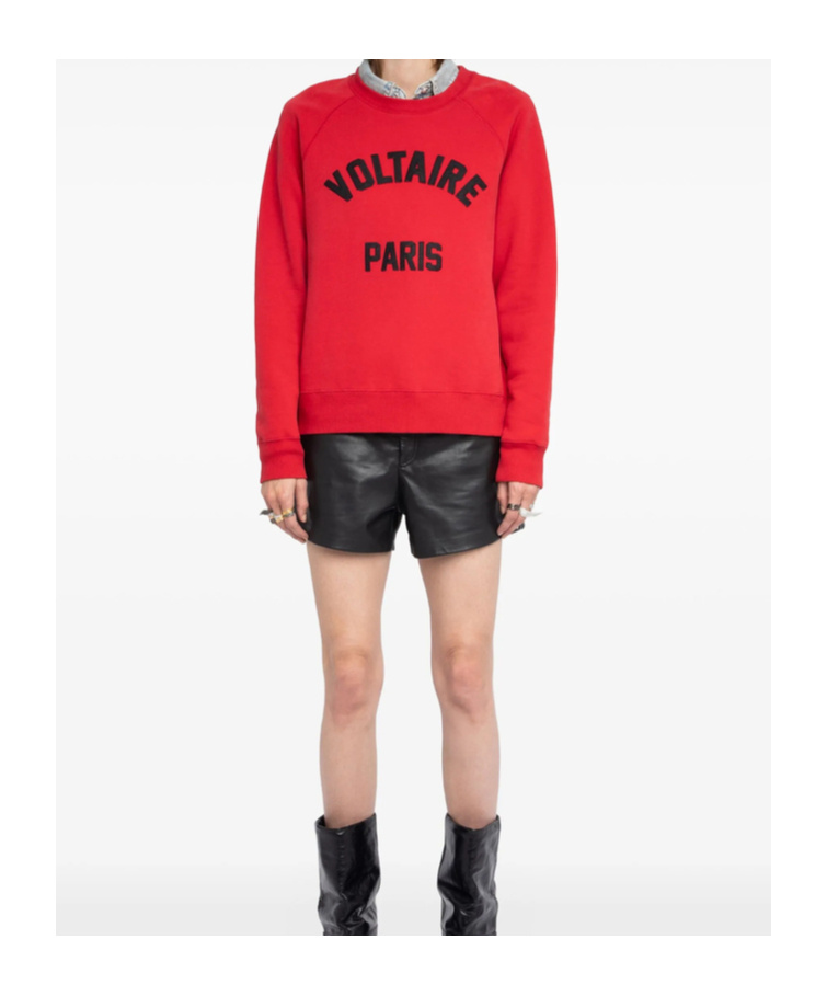 Zadig & Voltaire Womens Branded Round-neck Cotton-blend Sweatshirt Love Xs In Red