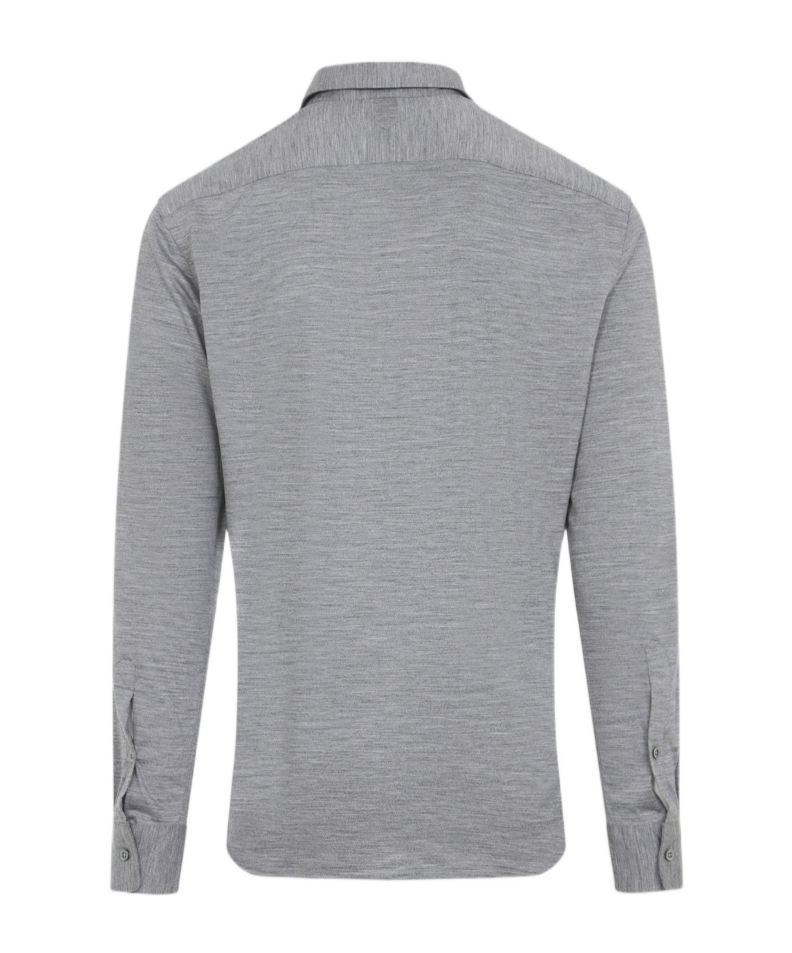 Canali Classic Long-sleeve Wool Shirt With Button-down Front In Gray