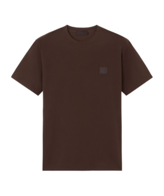 Stone Island Slim-fit T-shirtwith Compass Logo Patch In Brown