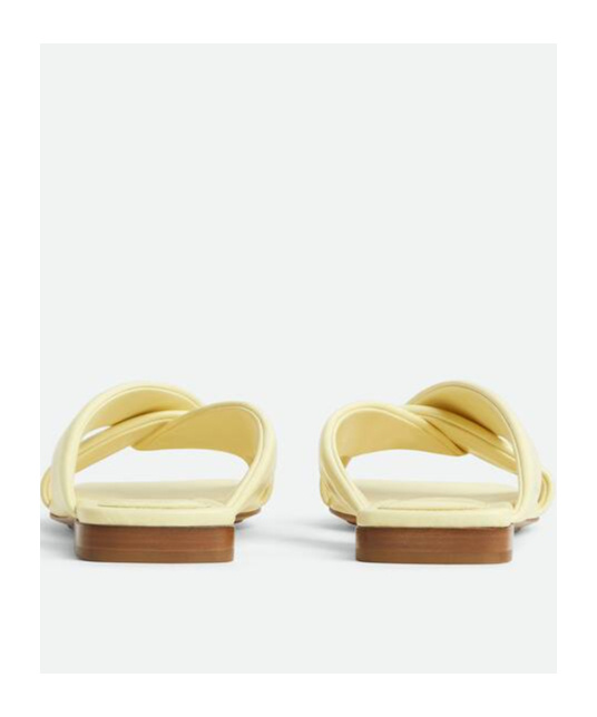 Bottega Veneta Women Pastel Yellow Leather Riva Slippers In Chamomile