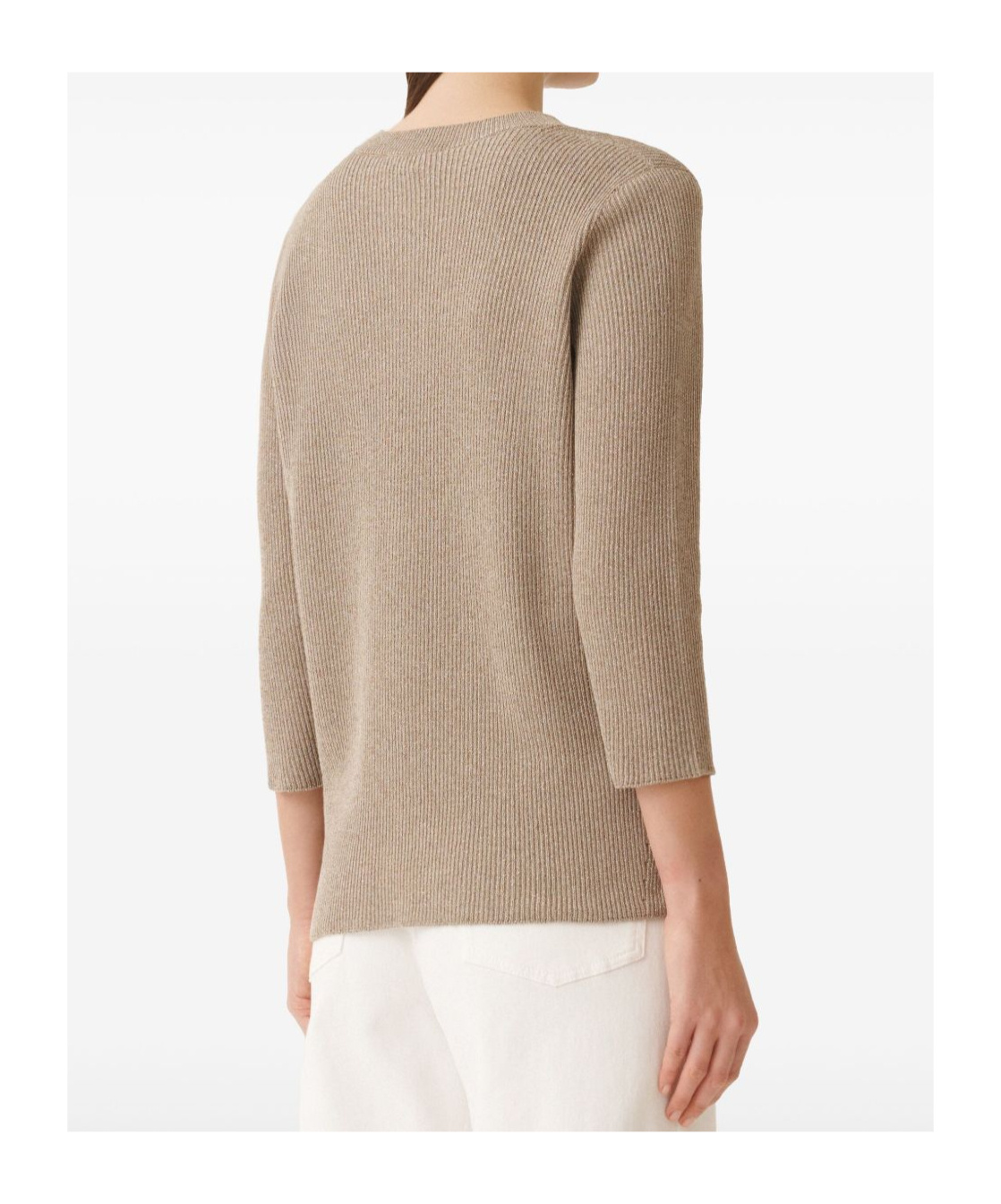 Shop Fabiana Filippi Crewneck Sweater In Nude