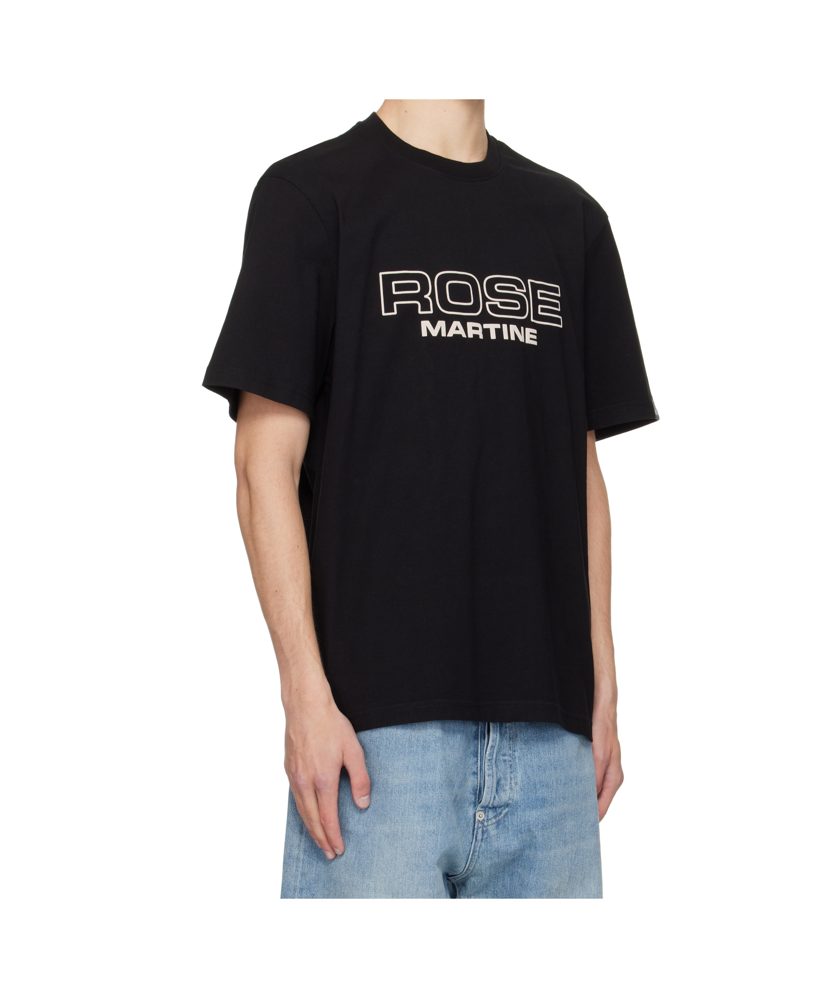 Martine Rose Black Short-sleeve T-shirt With Bold Front Print In Black