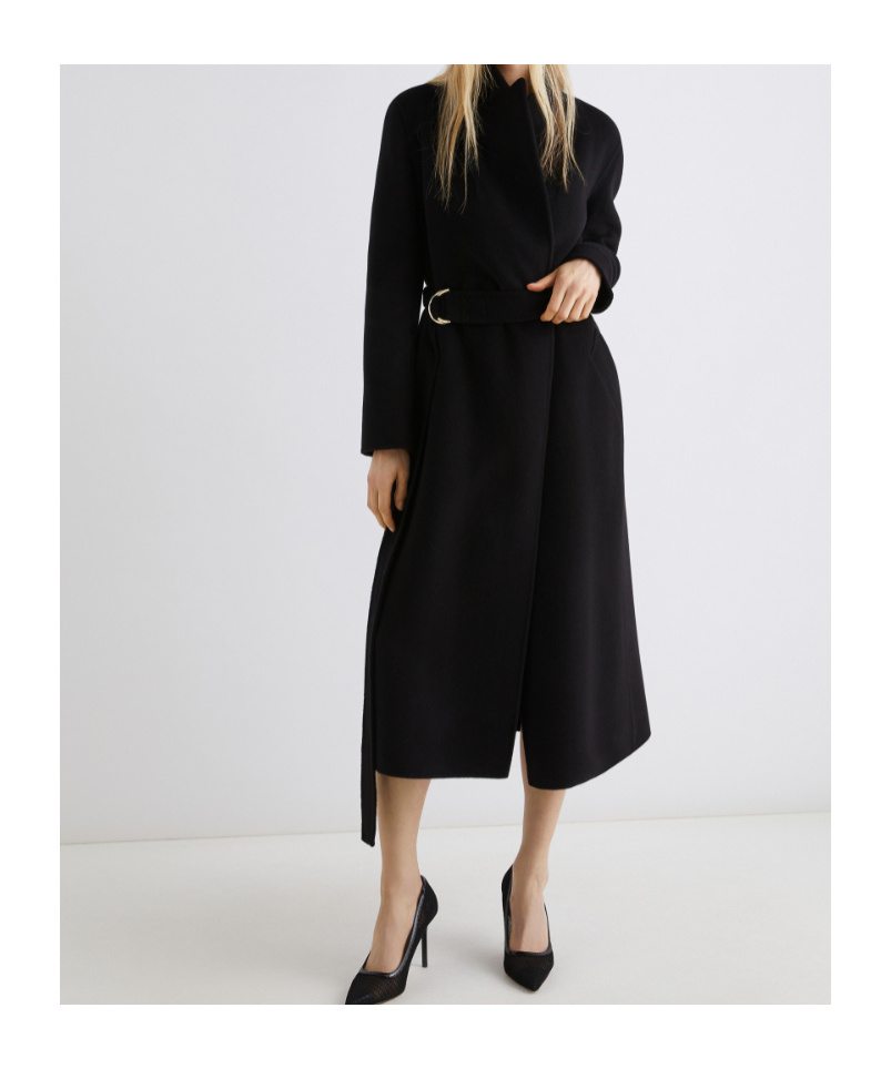 Marella Straight-fit Wool Coat In Black