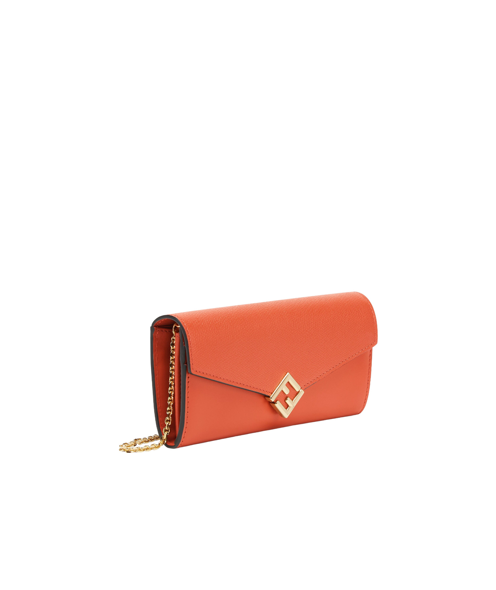 Fendi Ff Diamonds Continental With Chain In Red