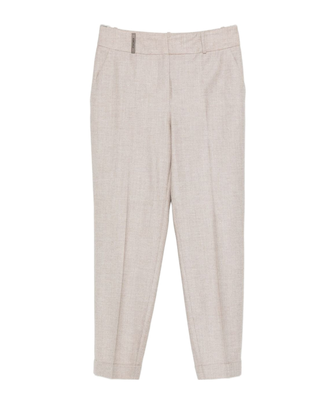 Peserico Tailored Straight-leg Trousers With Textured Finish In Neutral