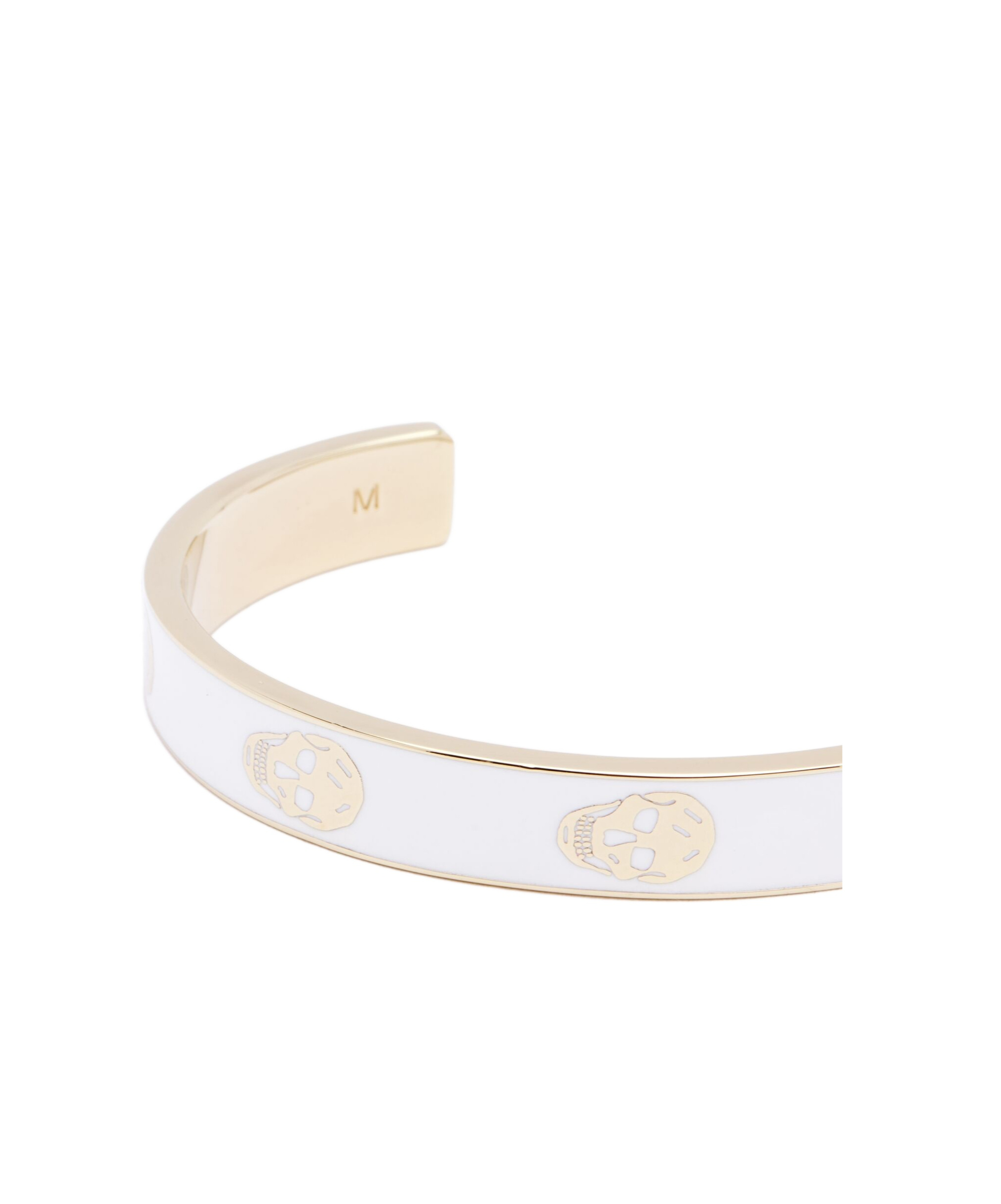 Alexander Mcqueen Thin Skull Cuff In White