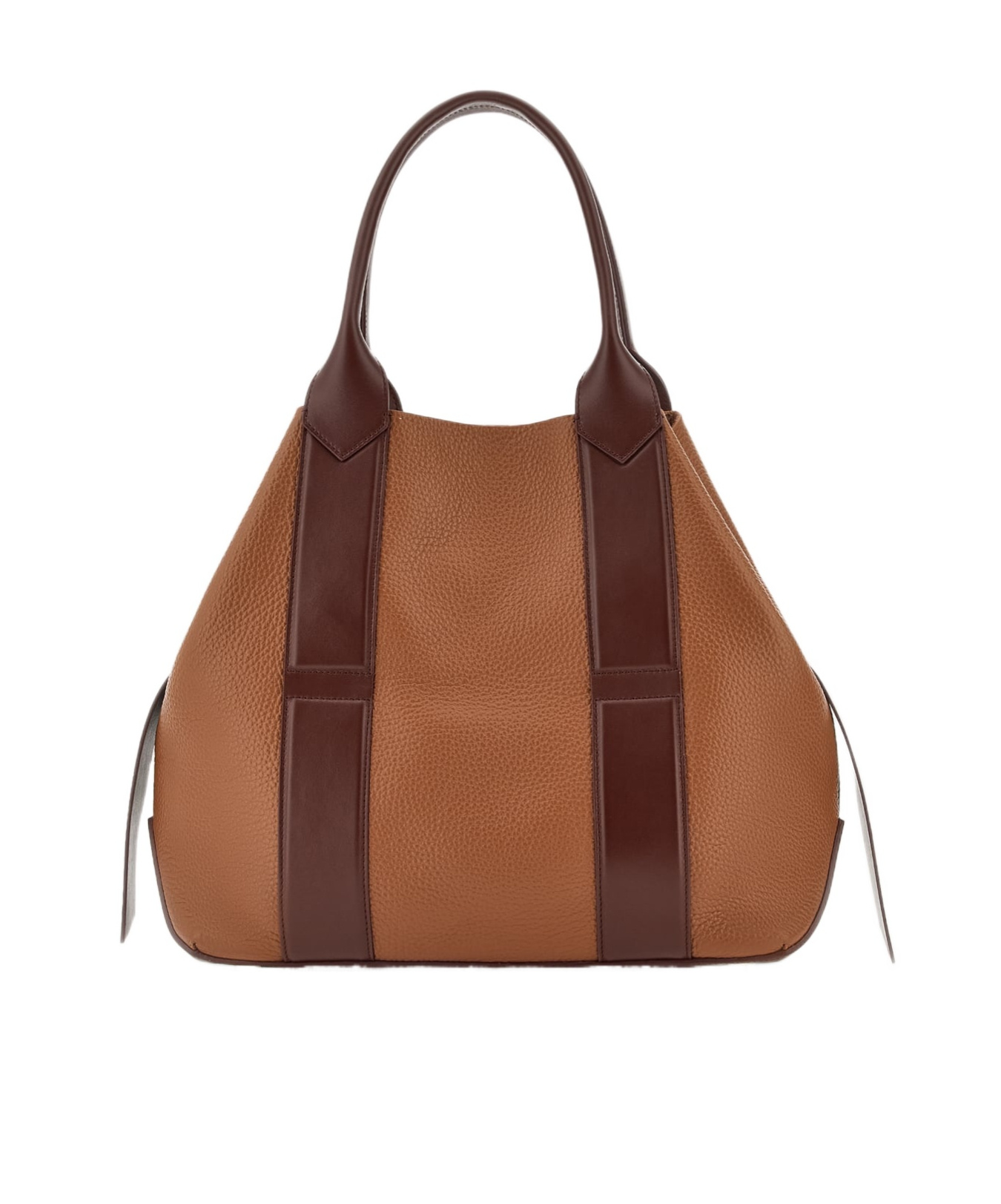 Hogan Structured Medium Shoulder Bag With Contrast Panels In Brown