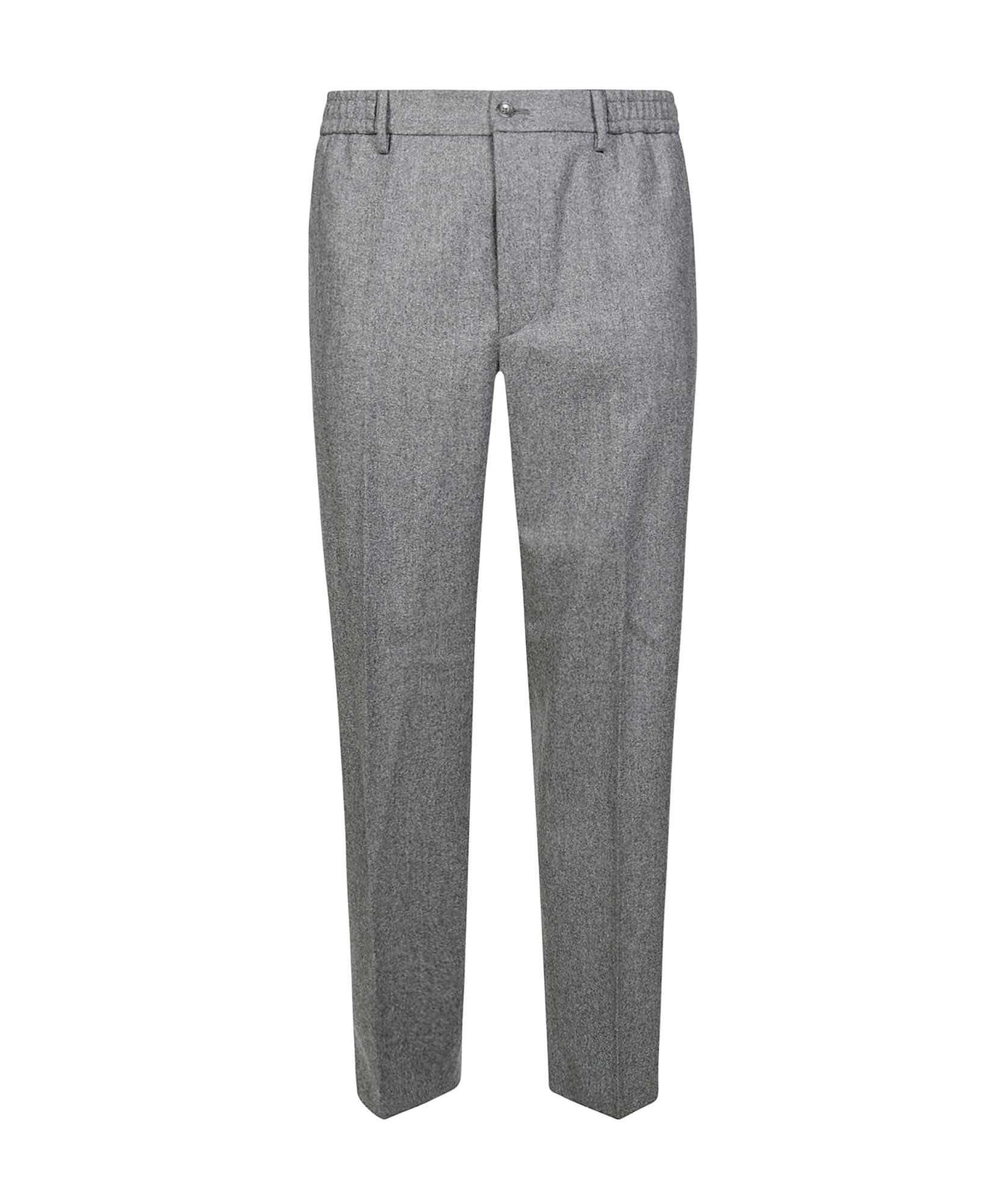 Shop Tagliatore Elasticated Waistband Flannel Trousers In Gray