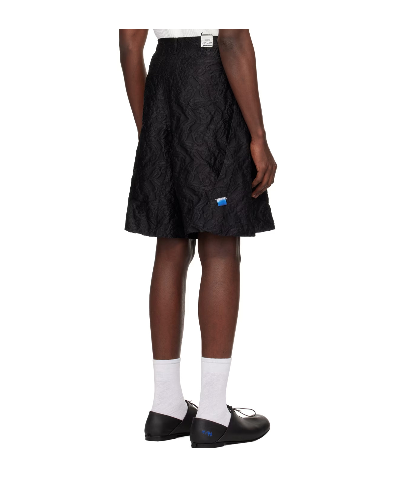 Ader Error Spliced Waist Loop Shorts In Black