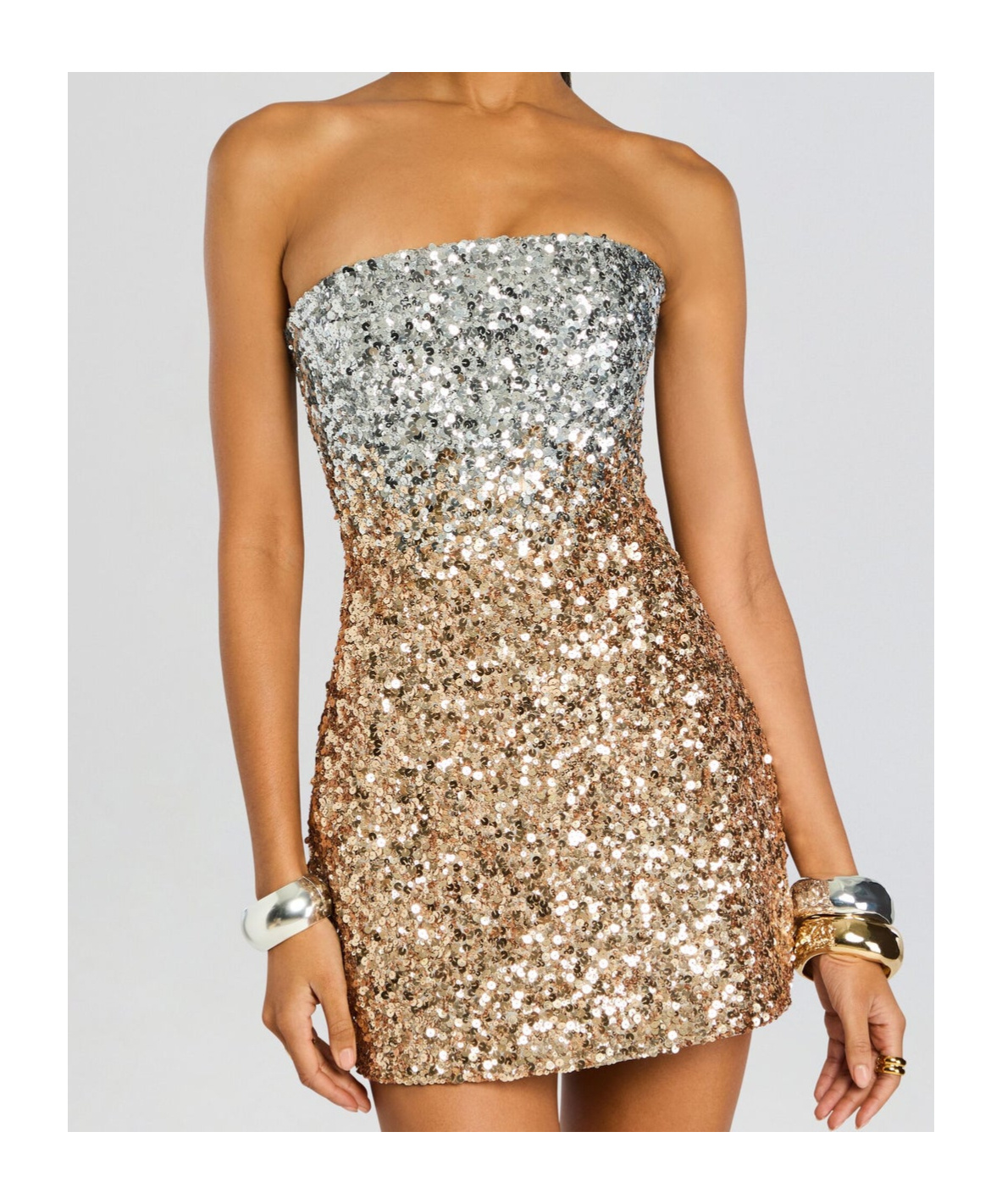 Retroféte Retrofete Retrofete Gold Dress With Sequined Detailing