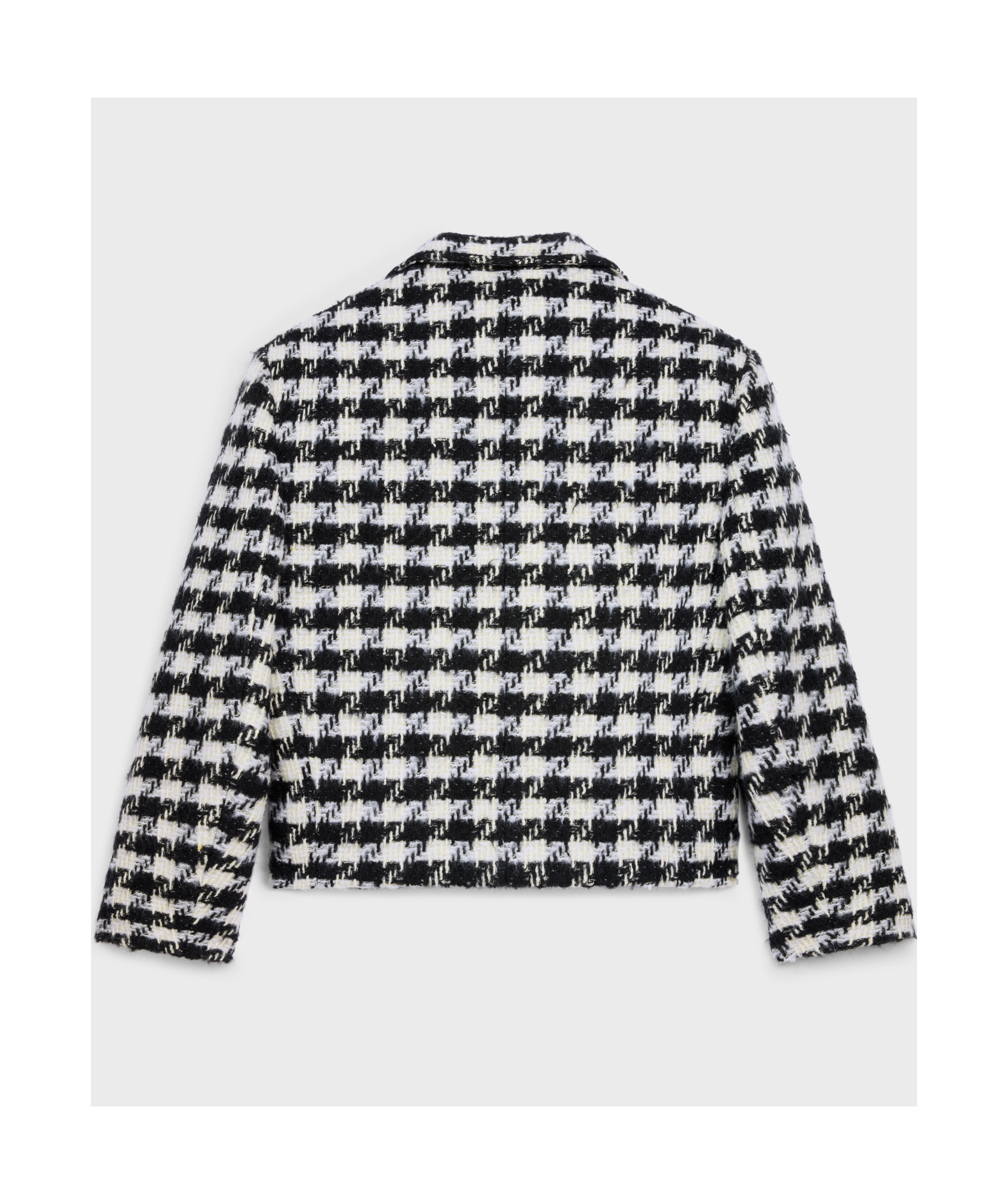 Celine Houndstooth Wool Jacket In Black