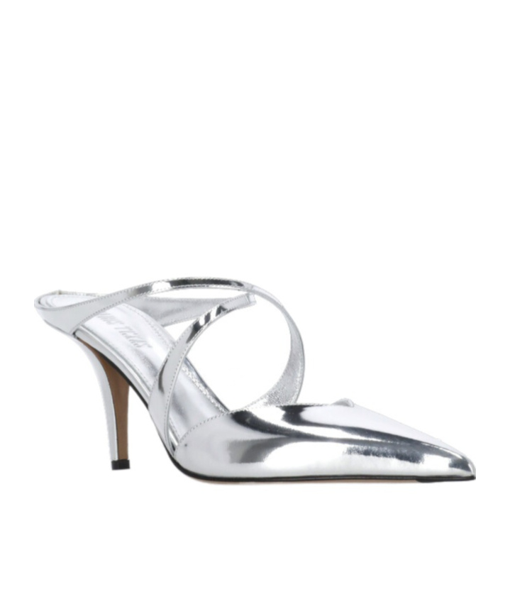 Paris Texas Silver Laila Mule Shoes In Silver