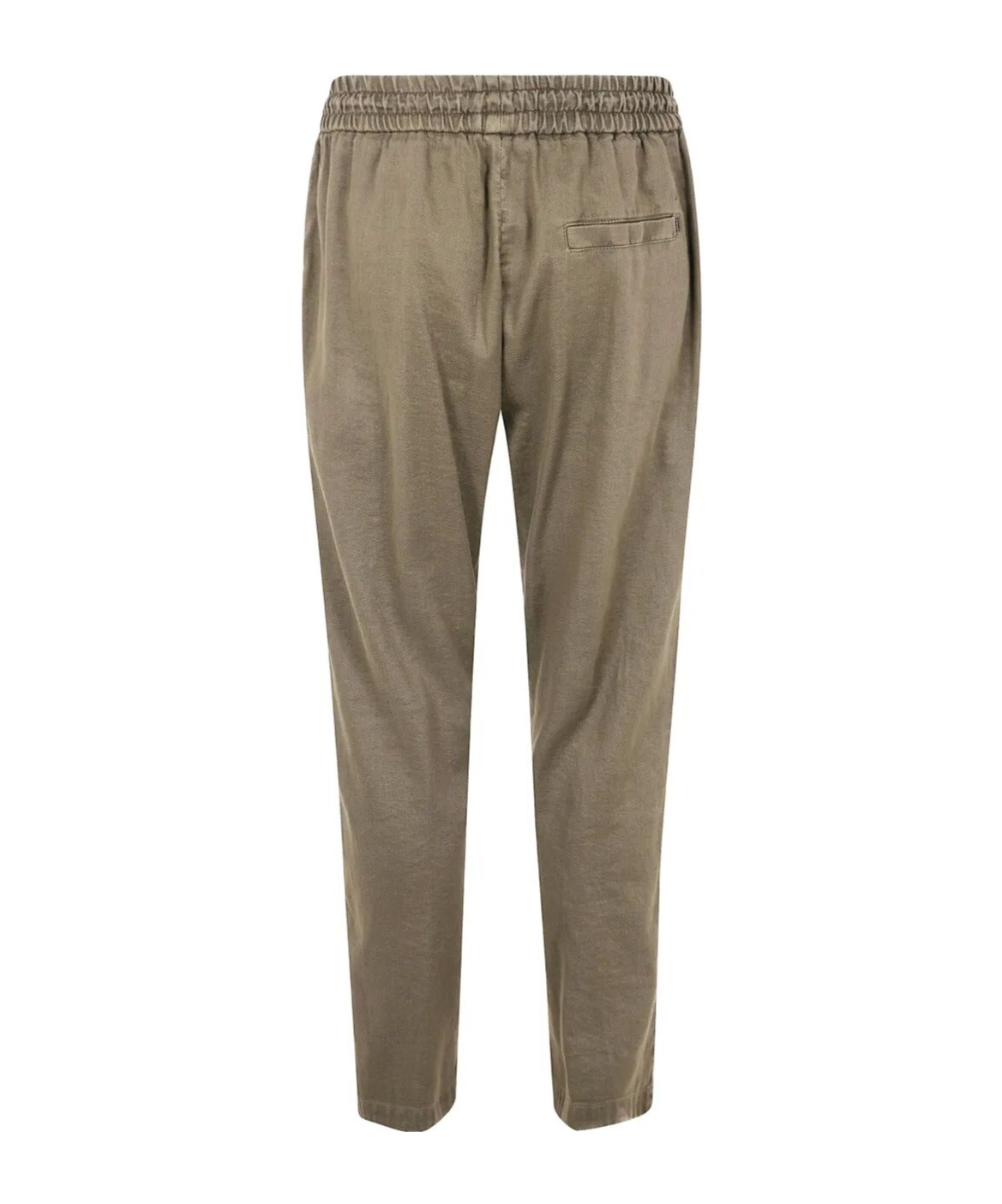 Dondup Yuri Textured Fabric Elastic Waistband Trousers In Metallic