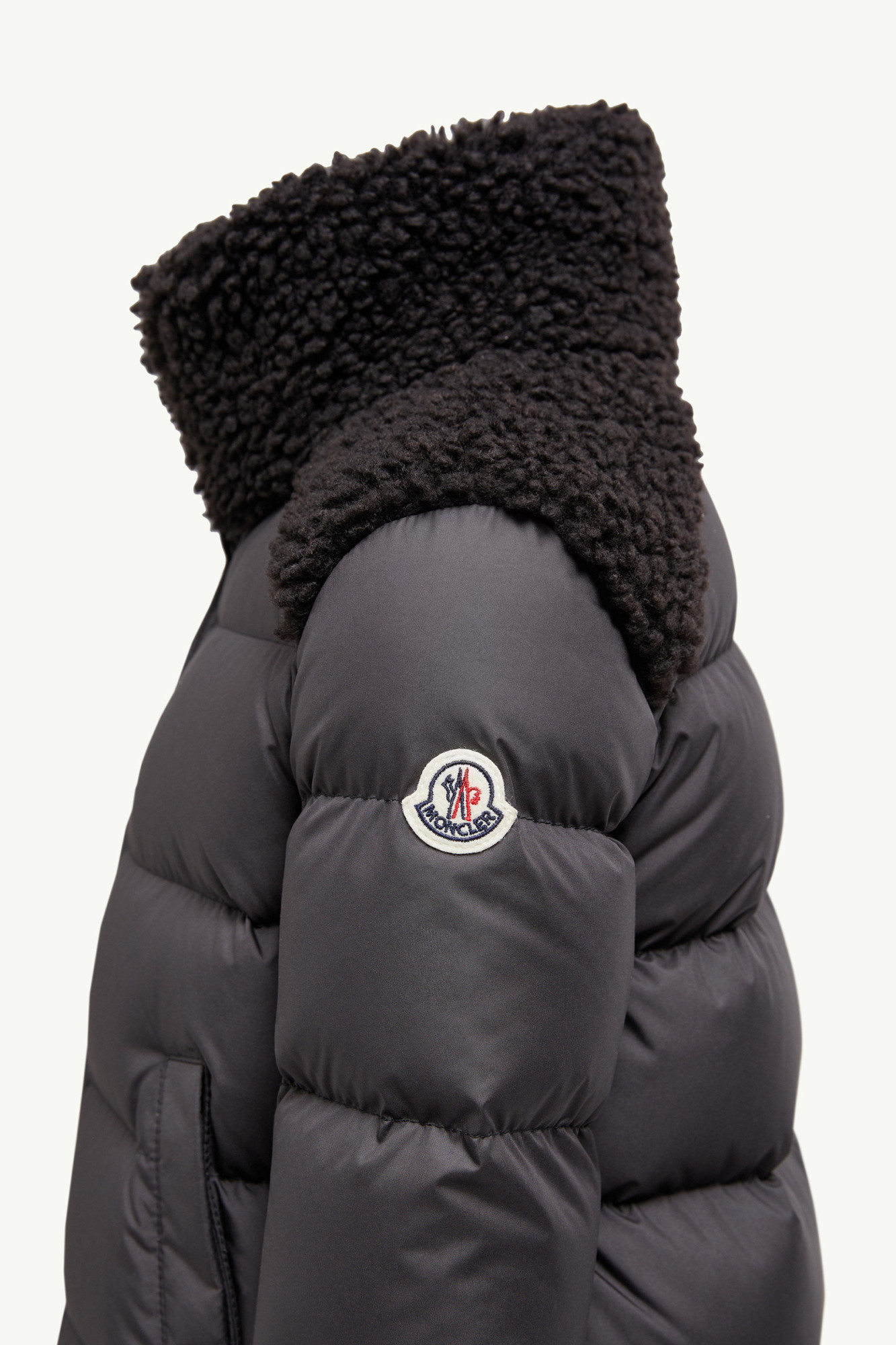 Moncler Long-sleeved Down Jacket In Black