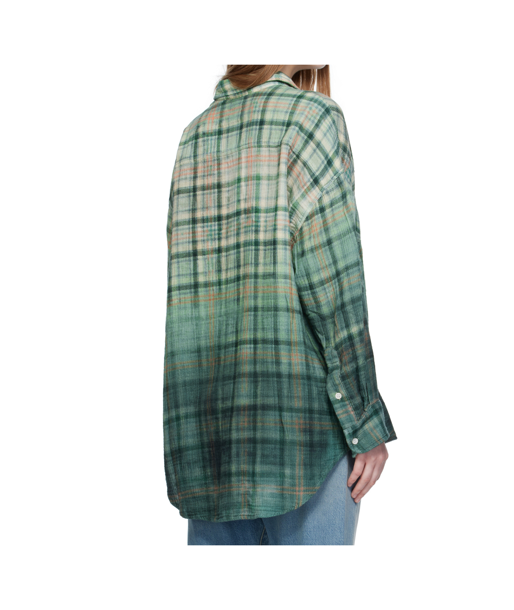 R13 Drop Neck Work Shirt In Green