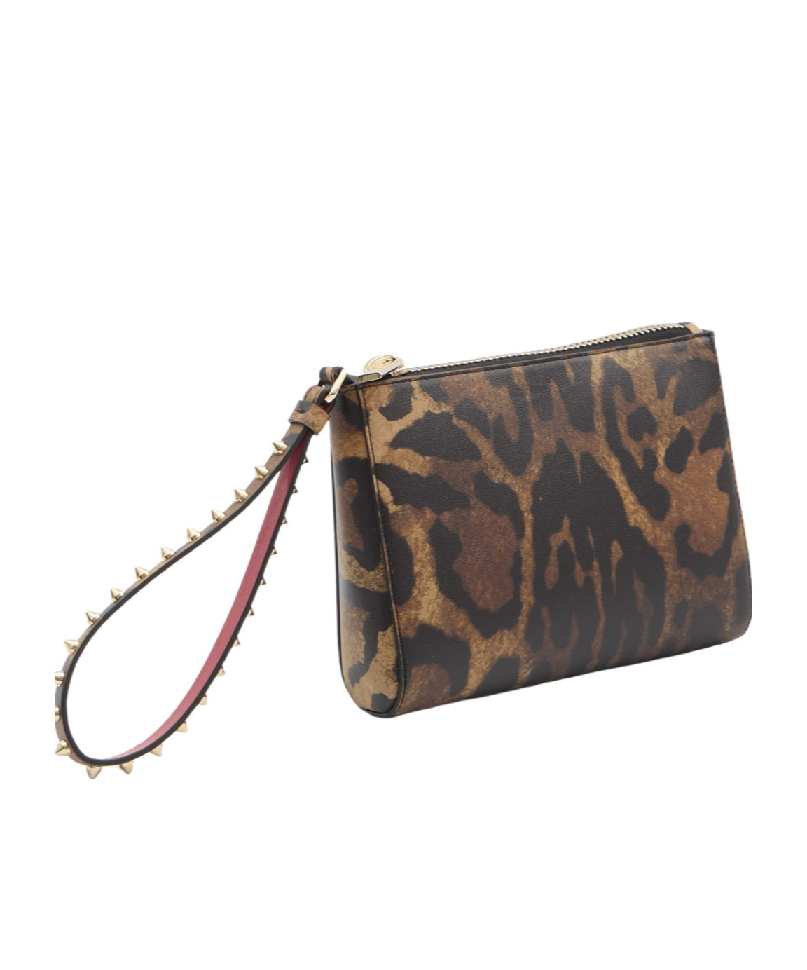 Christian Louboutin Cabata Leopard-print Stud-embellished Mini Bag In Black