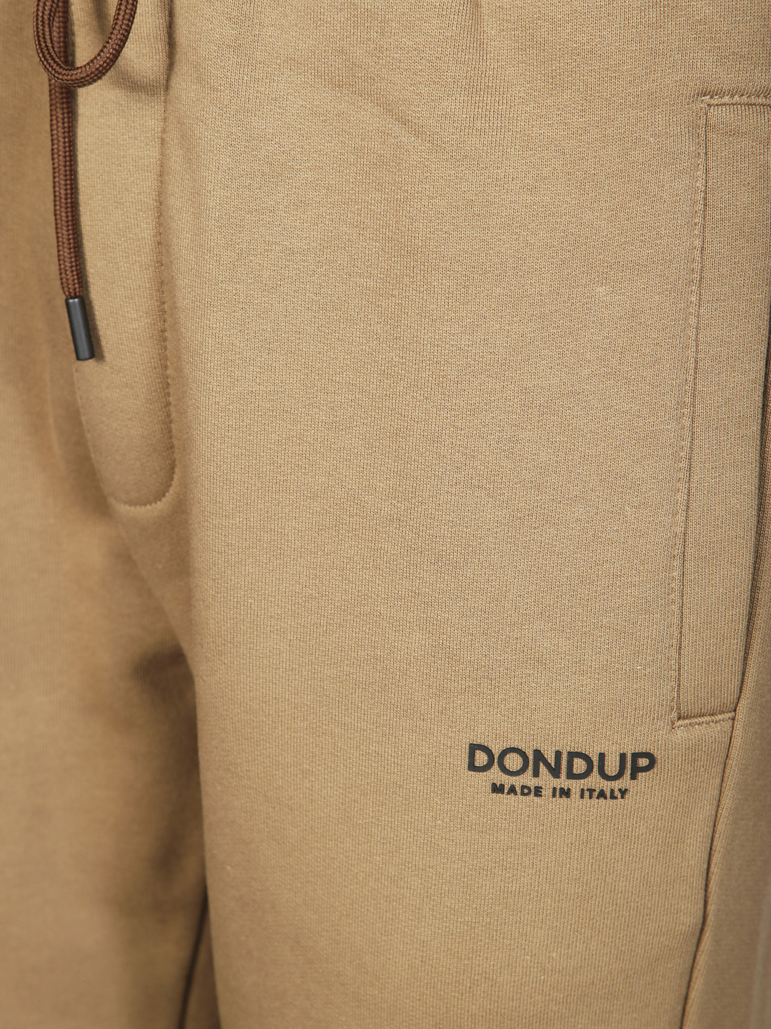 Dondup Relaxed Fit Brown Pants With Adjustable Waistband And Ribbed Cuffs In Brown