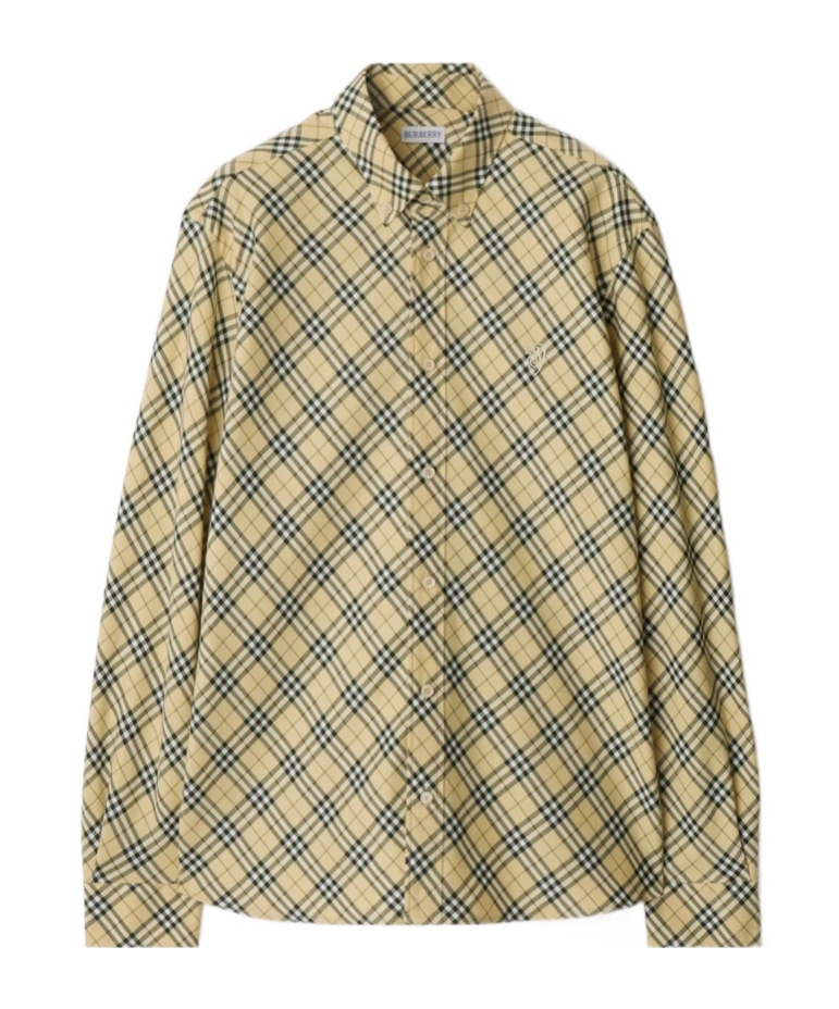 BURBERRY BURBERRY LOGO EMBROIDERED CHECKED SHIRT