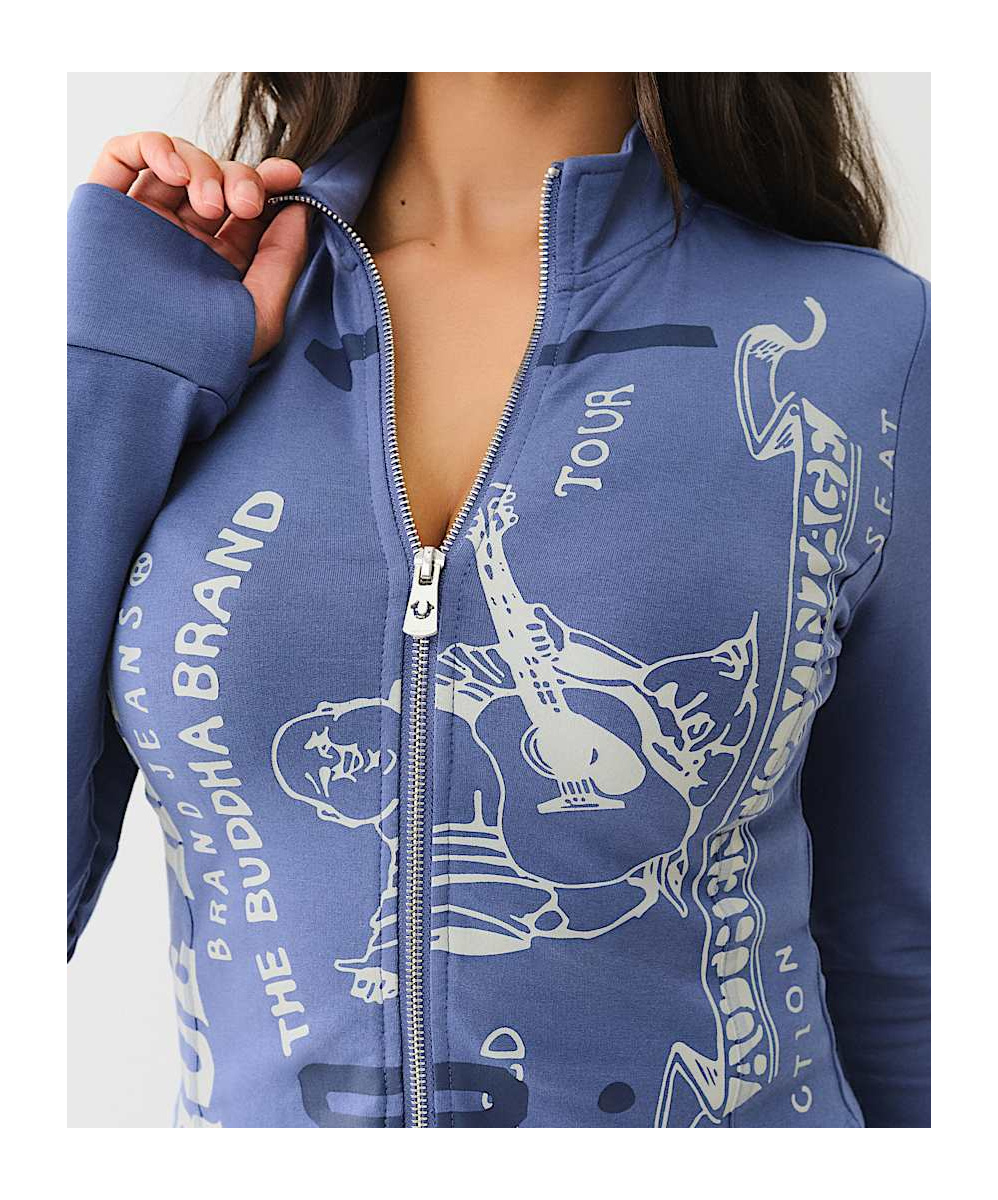 TRUE RELIGION SPORTY WORLD TOUR BUDDHA ZIP UP