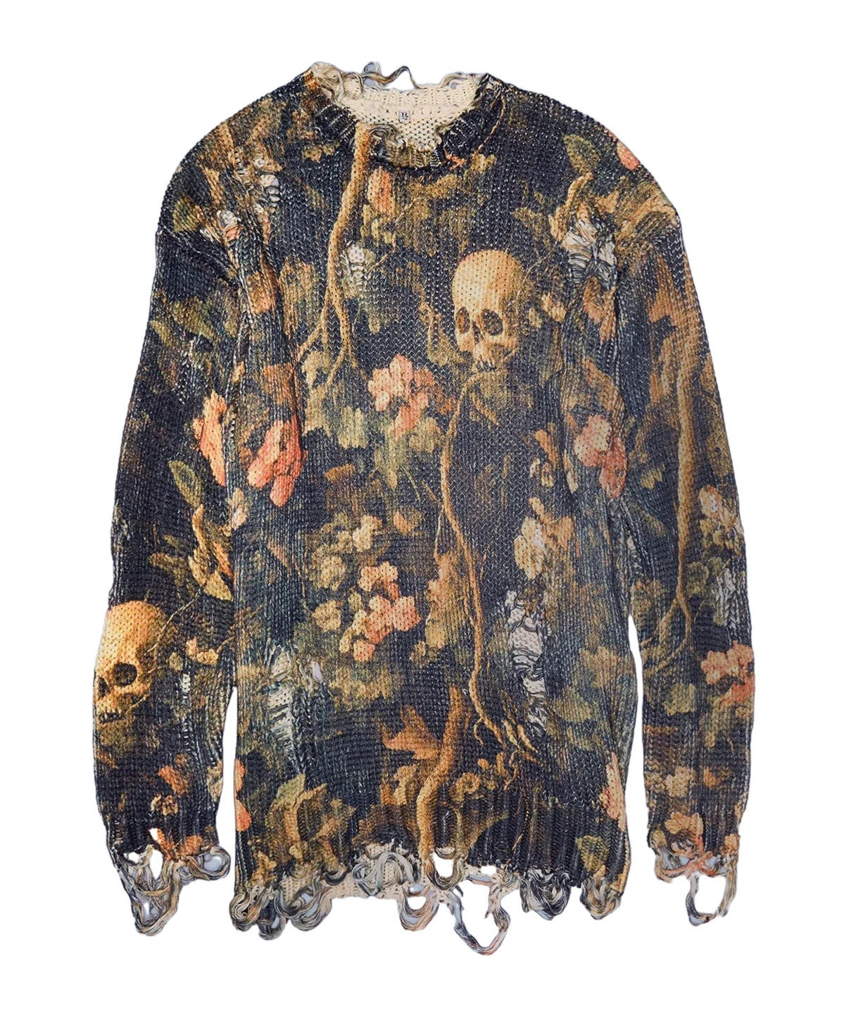 R13 Graphic-print Distressed Jumper In Multi