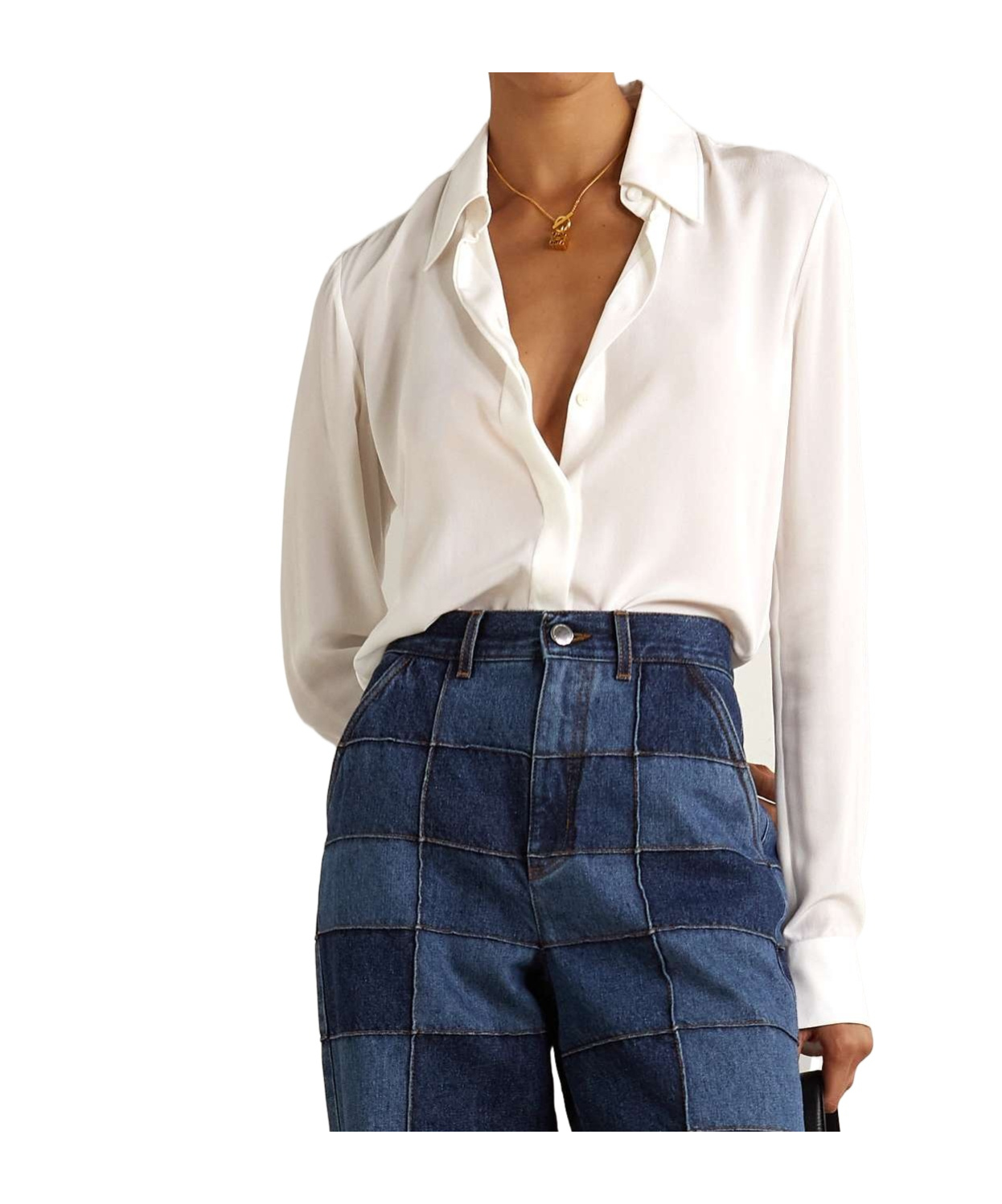 Chloé Long-sleeved Lapel Shirt In White