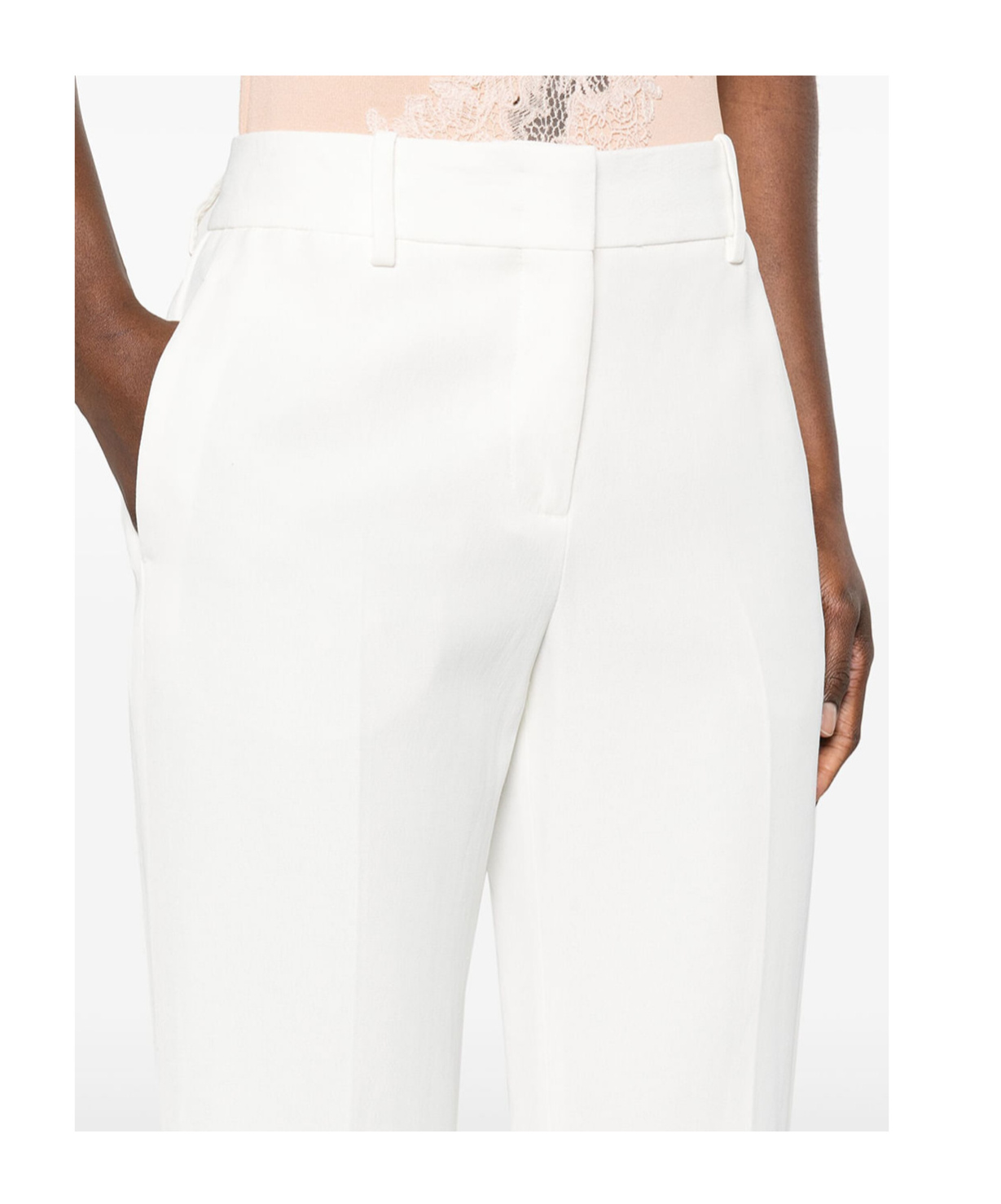 Ermanno Scervino Tailored High-waist Trousers With Subtle Pleats In White