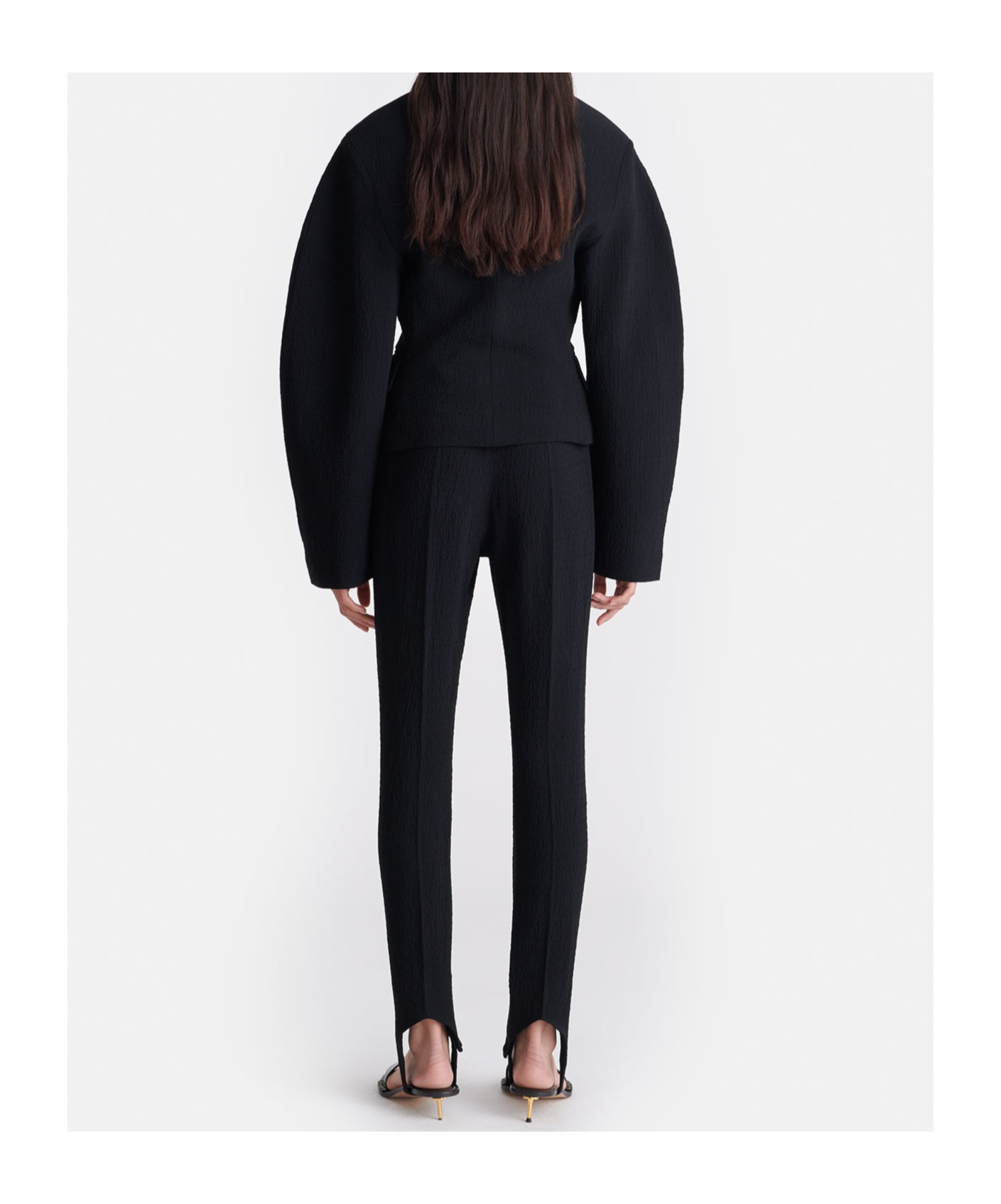 Nanushka Seersucker Stirrup Pants In Black