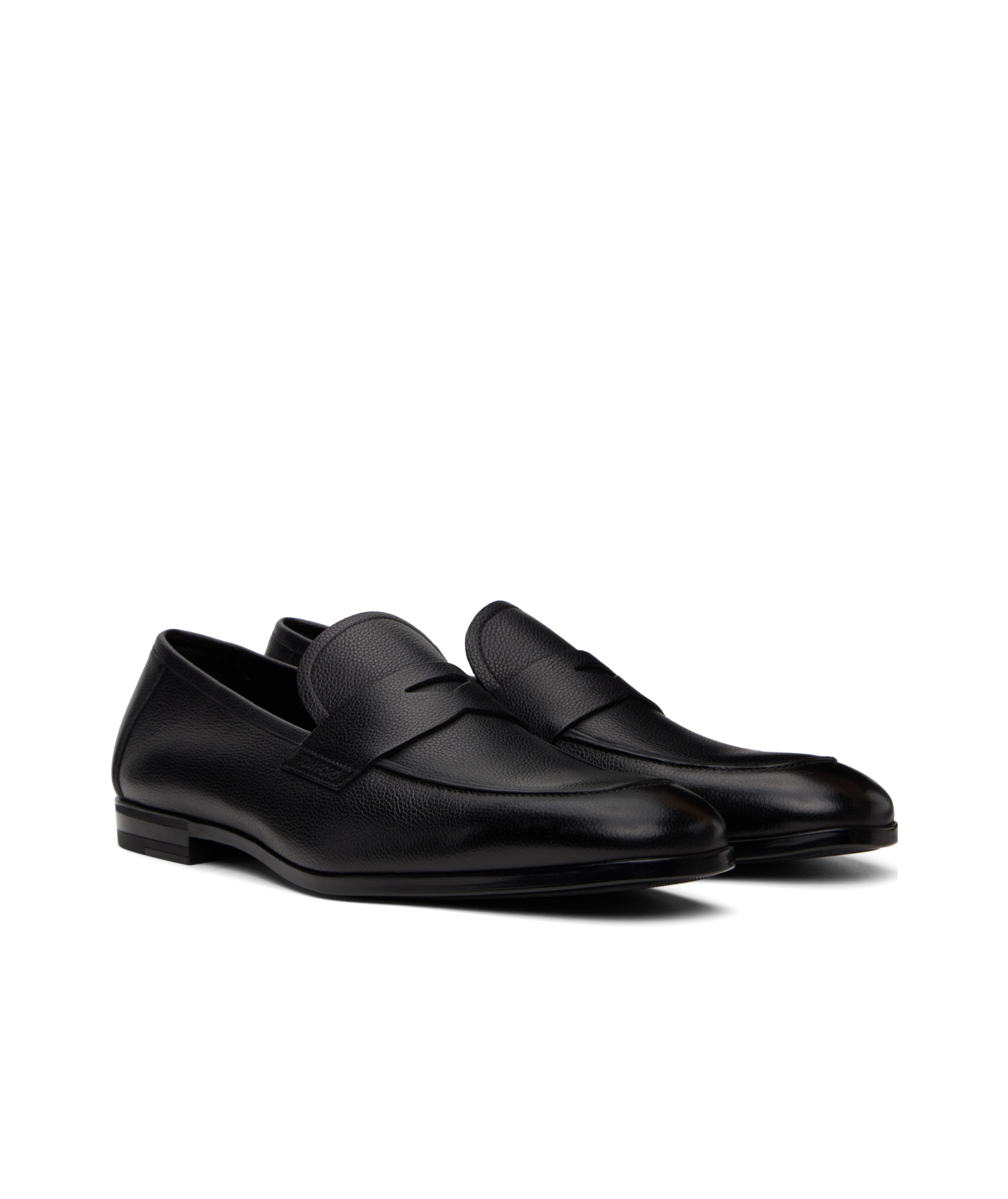 Tom Ford Supple Grain Leather Sean Penny Loafers In Black