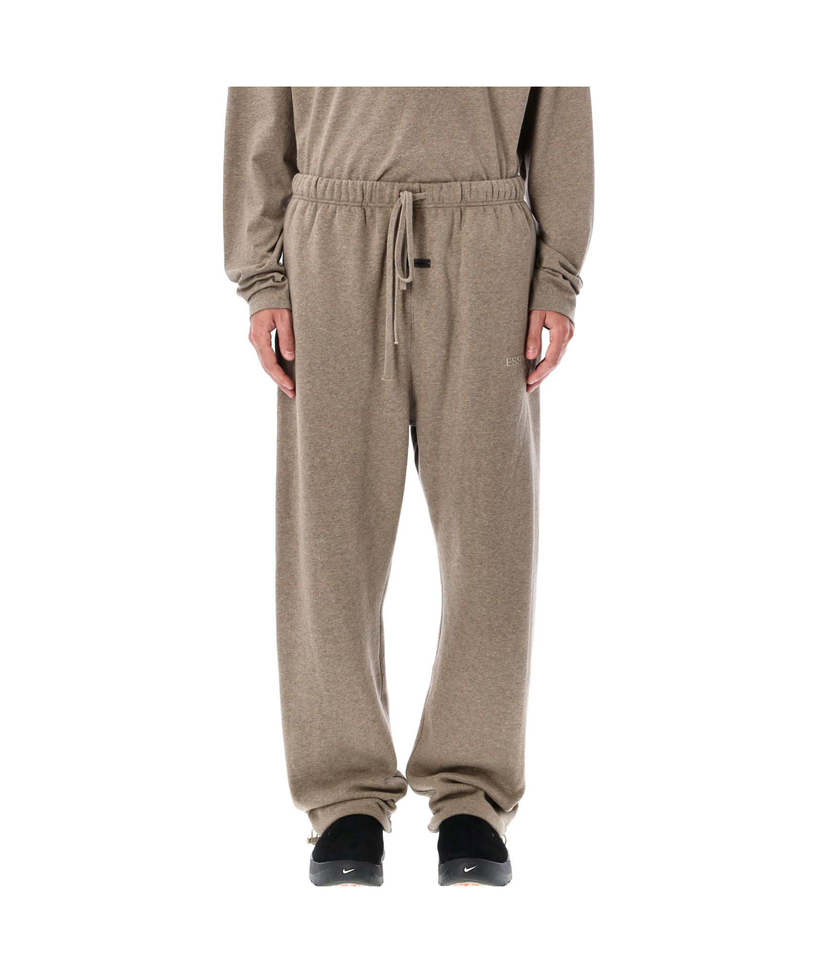 Essentials Drawstring Tie-up Track Pants In Brown