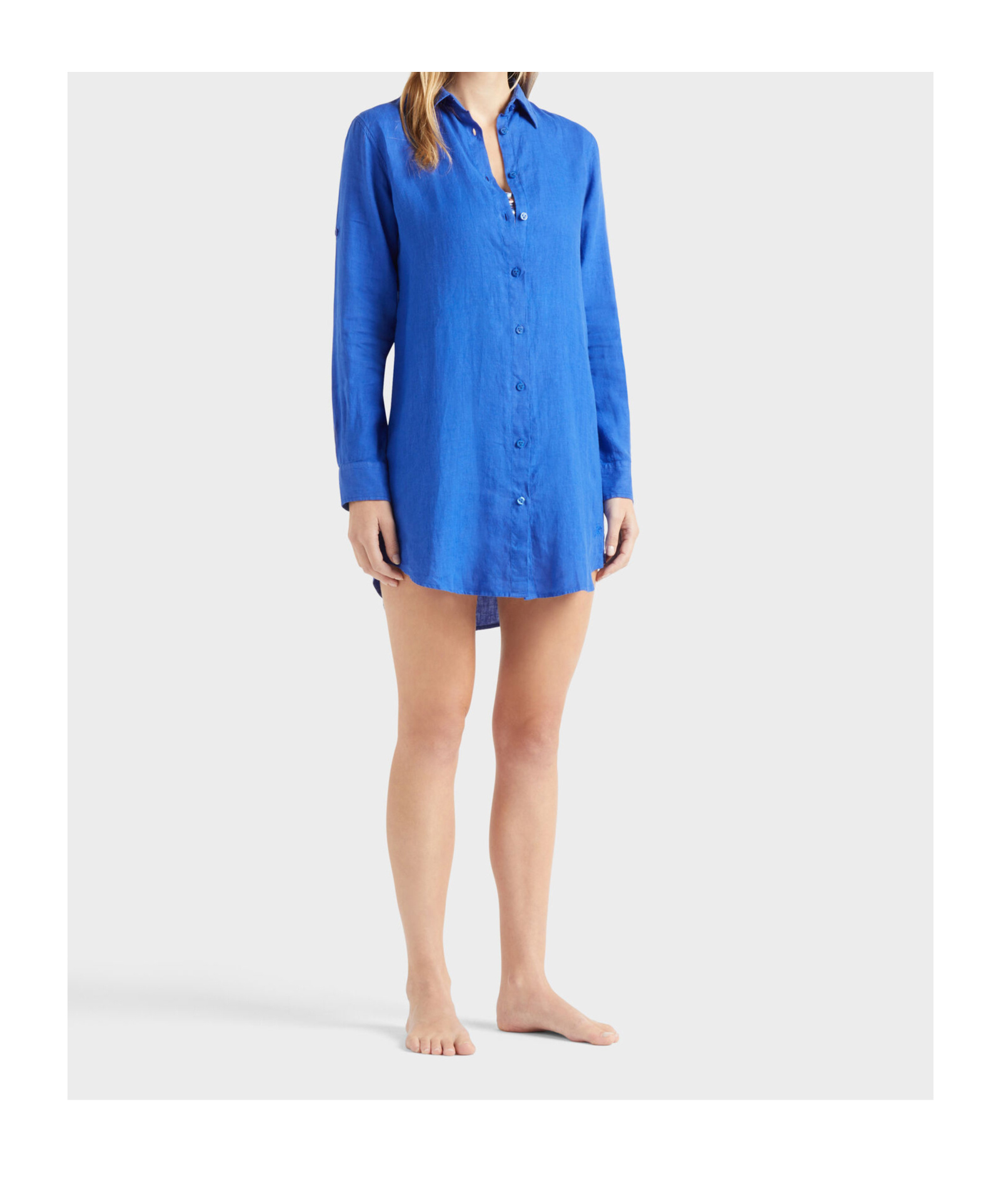 Shop Vilebrequin Solid Shirtdress In Blue