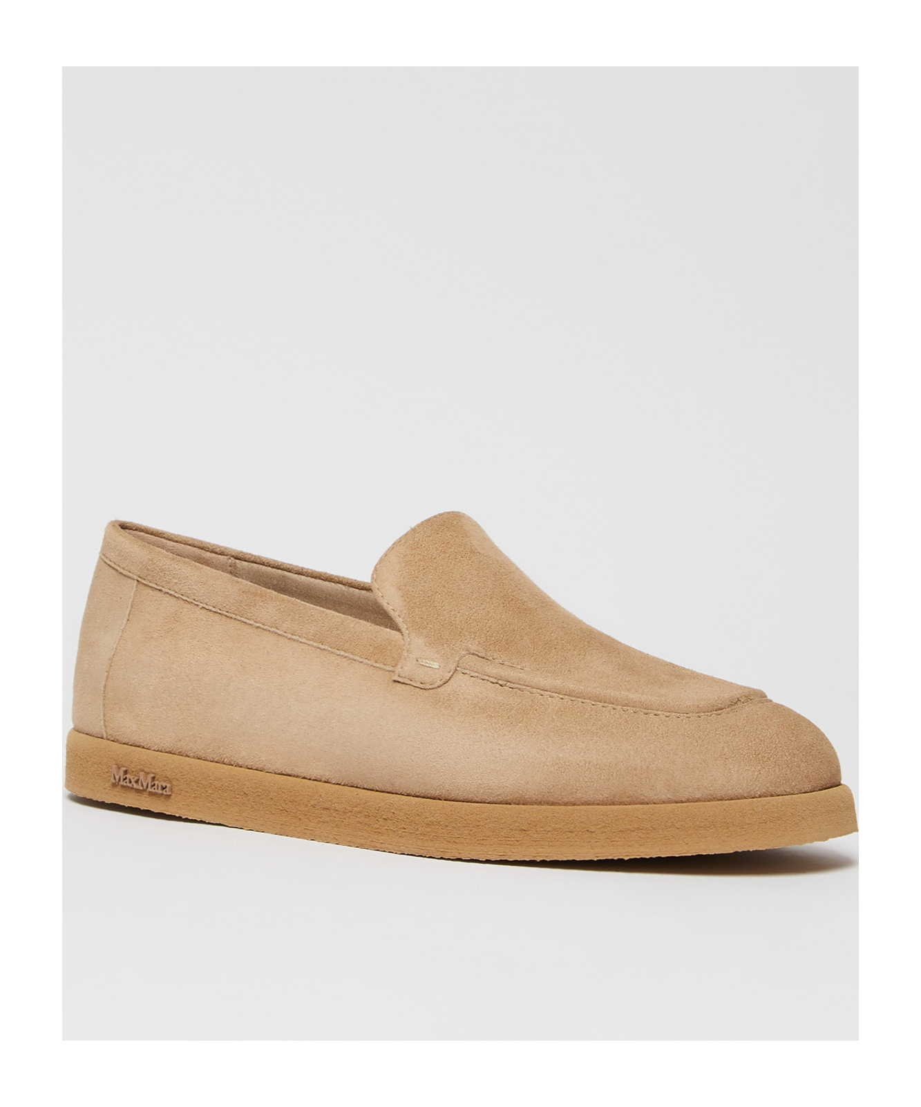 Max Mara Beige Goat Leather Loafers In Nude