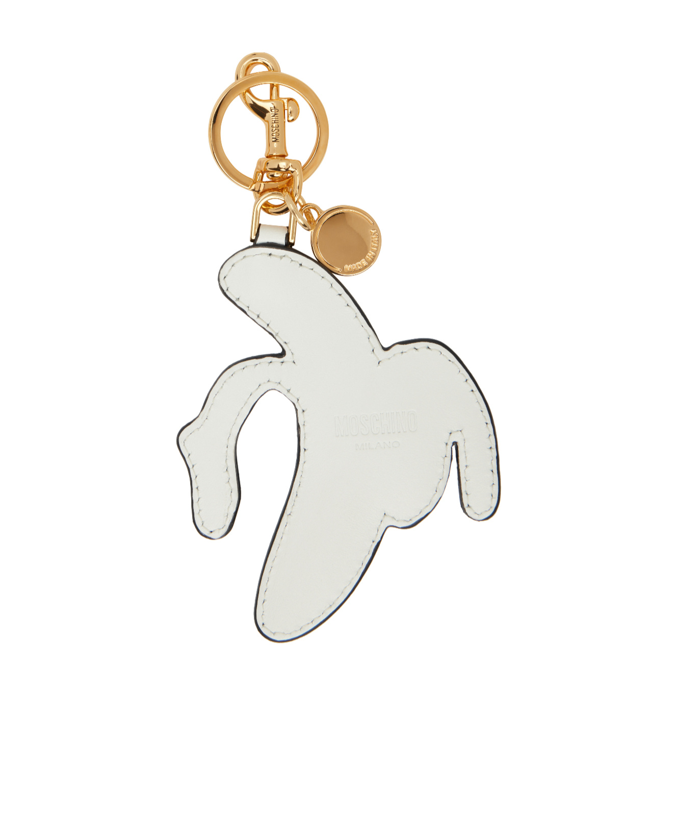 Moschino Vitello Banana Keychain In Gold
