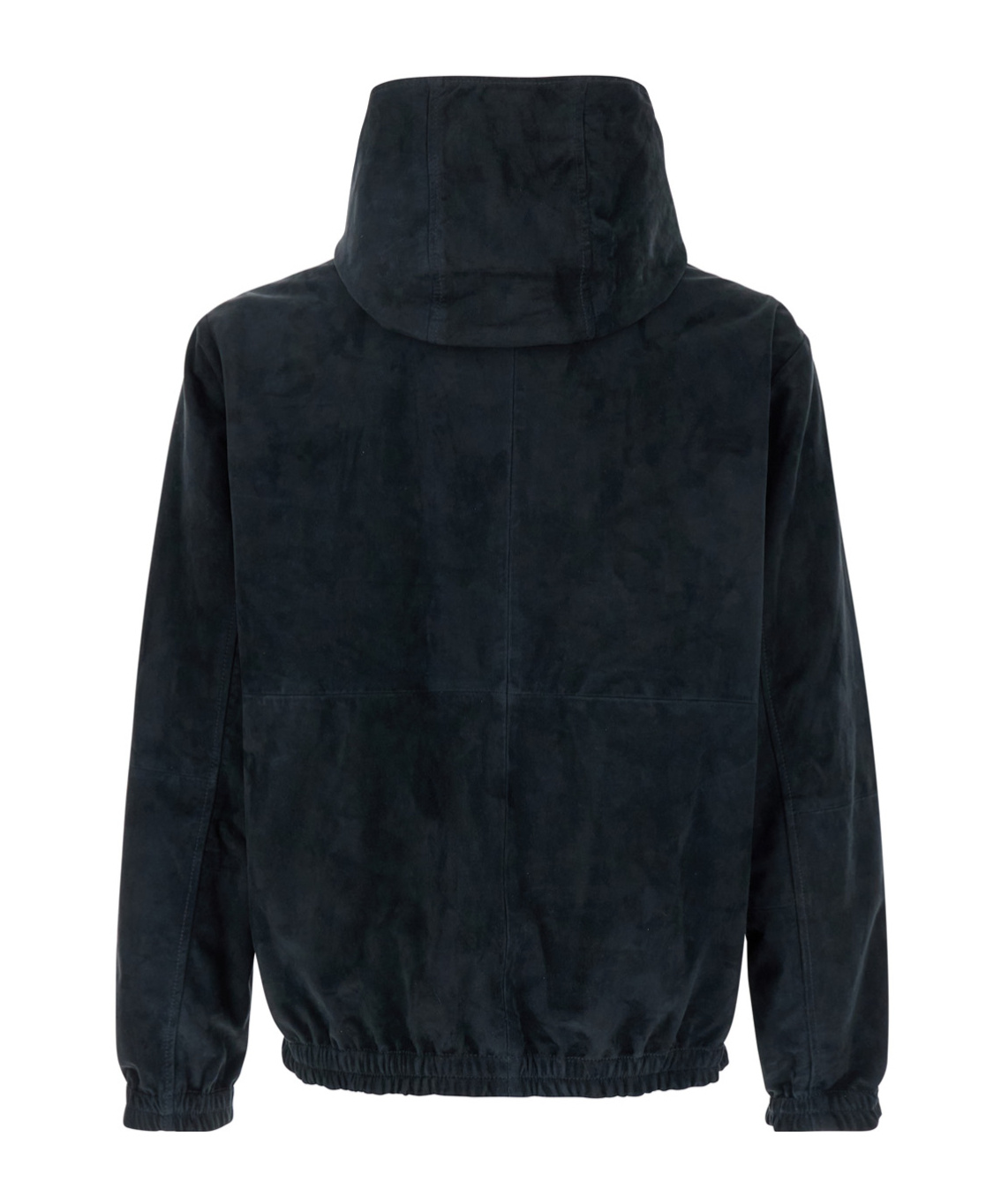 Arma Dark Blue Reversible Jacket With Hood In Suede In Black