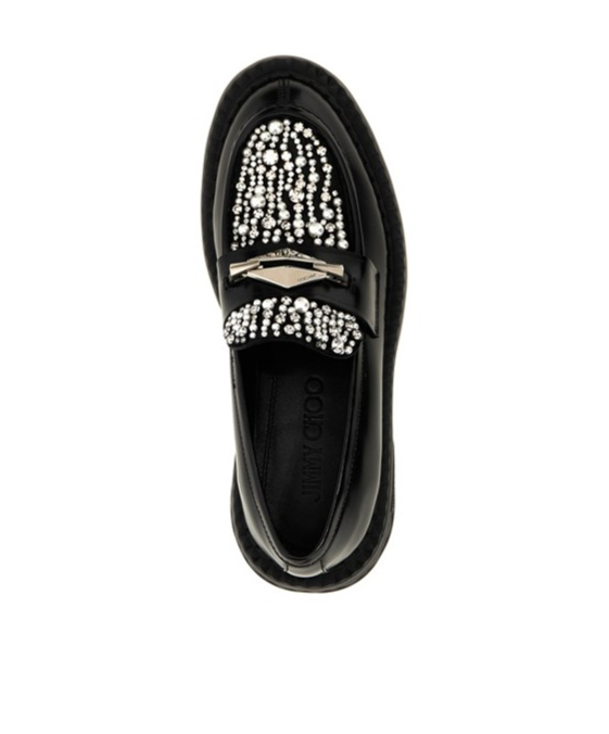 Jimmy Choo 'chunky Sole Diamond Marlow' Loafers In Black