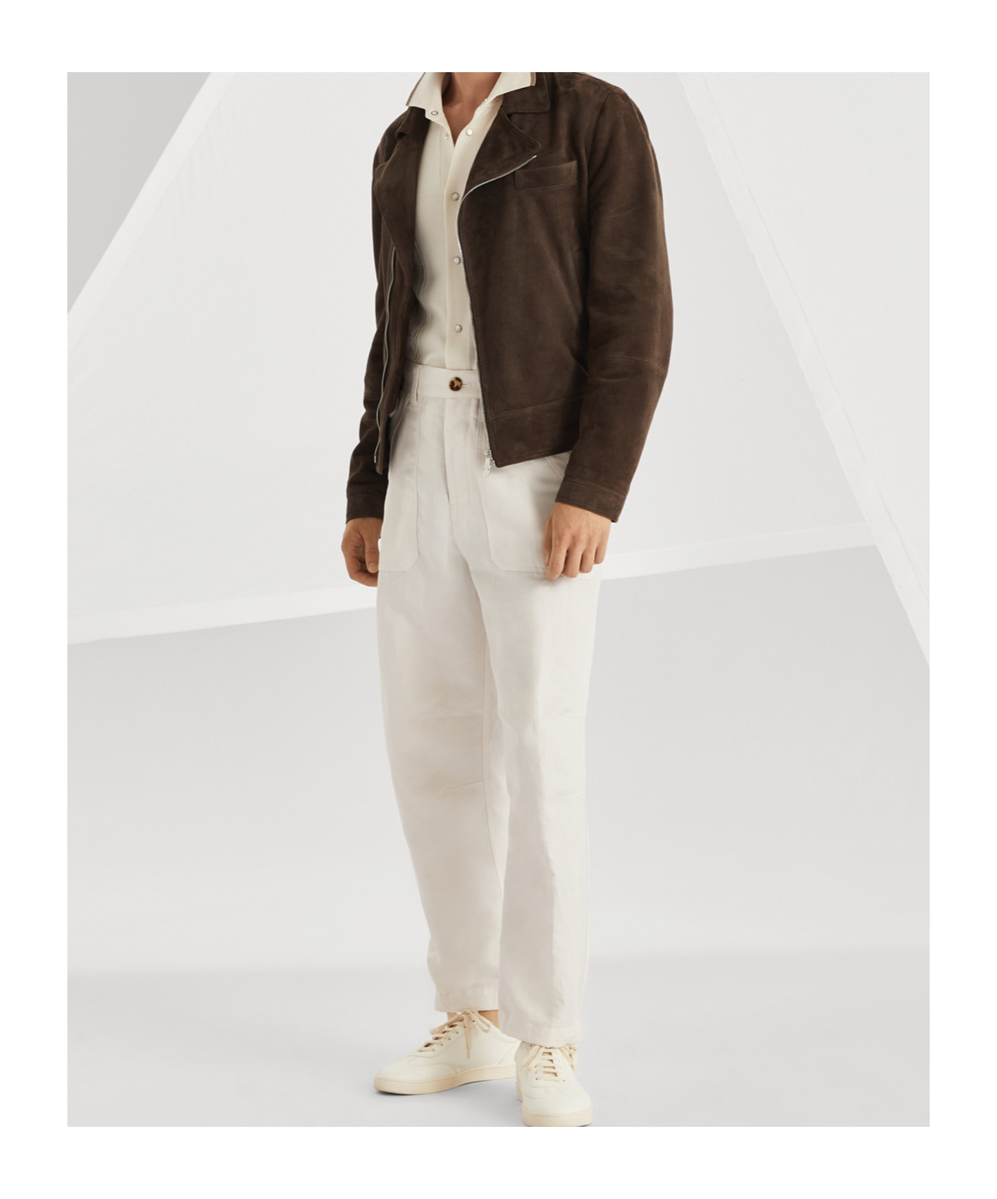 Brunello Cucinelli Belt-loop Casual Pants In White