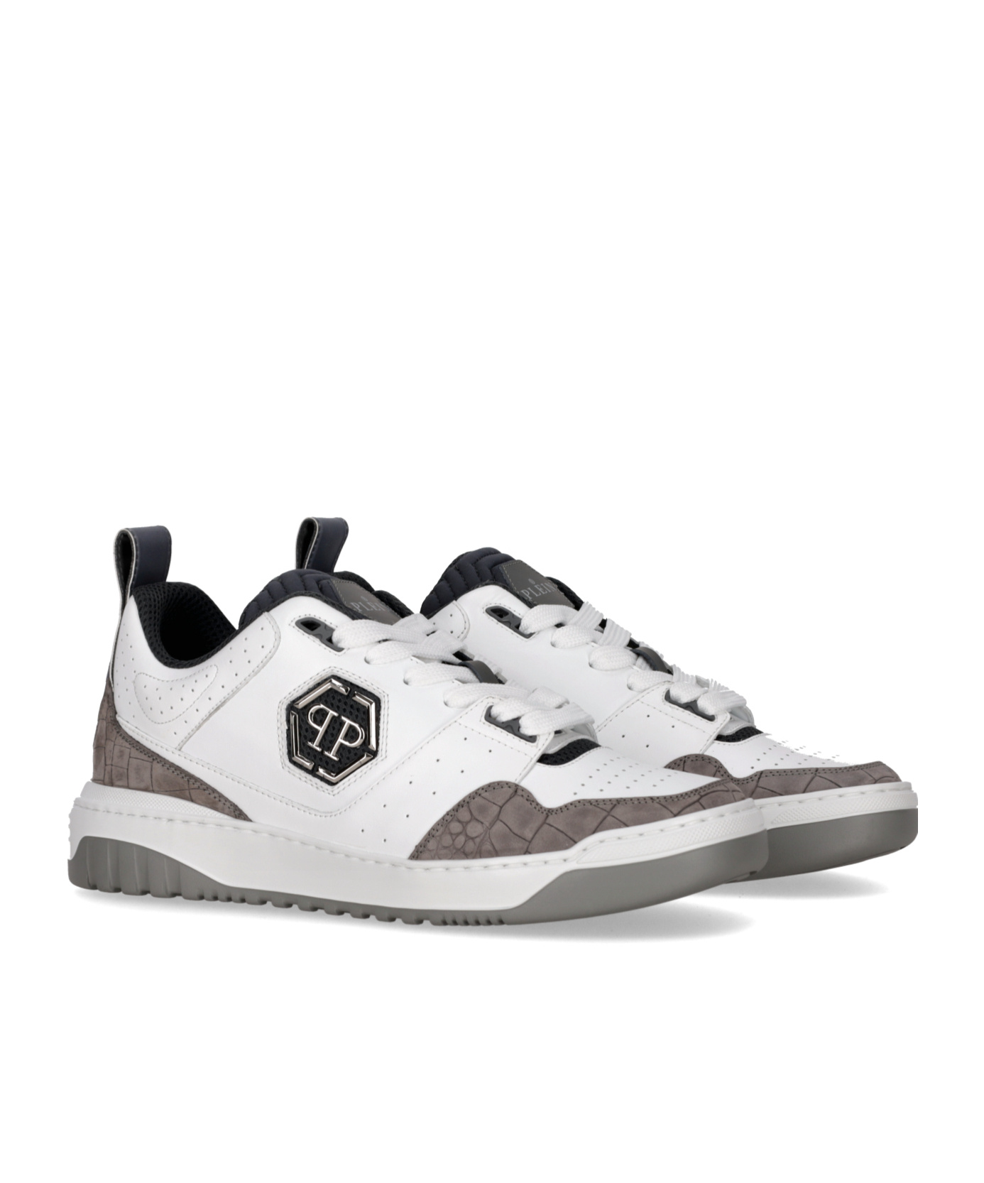 Philipp Plein Laced Sneakers In White