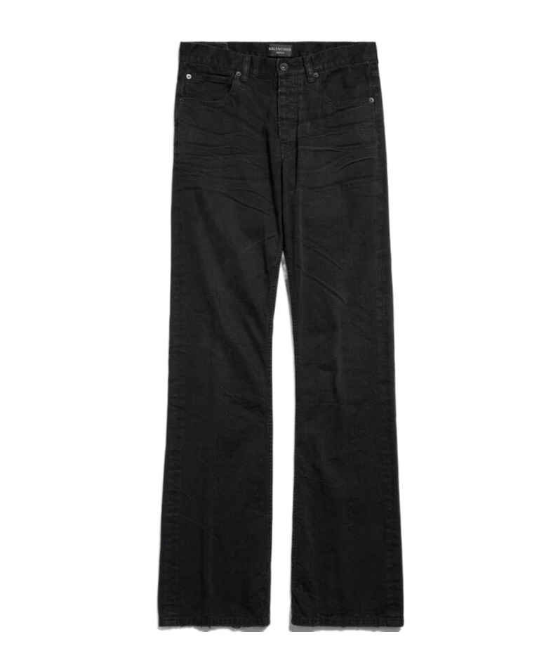 Balenciaga Black Low Waist Straight Jeans In Black