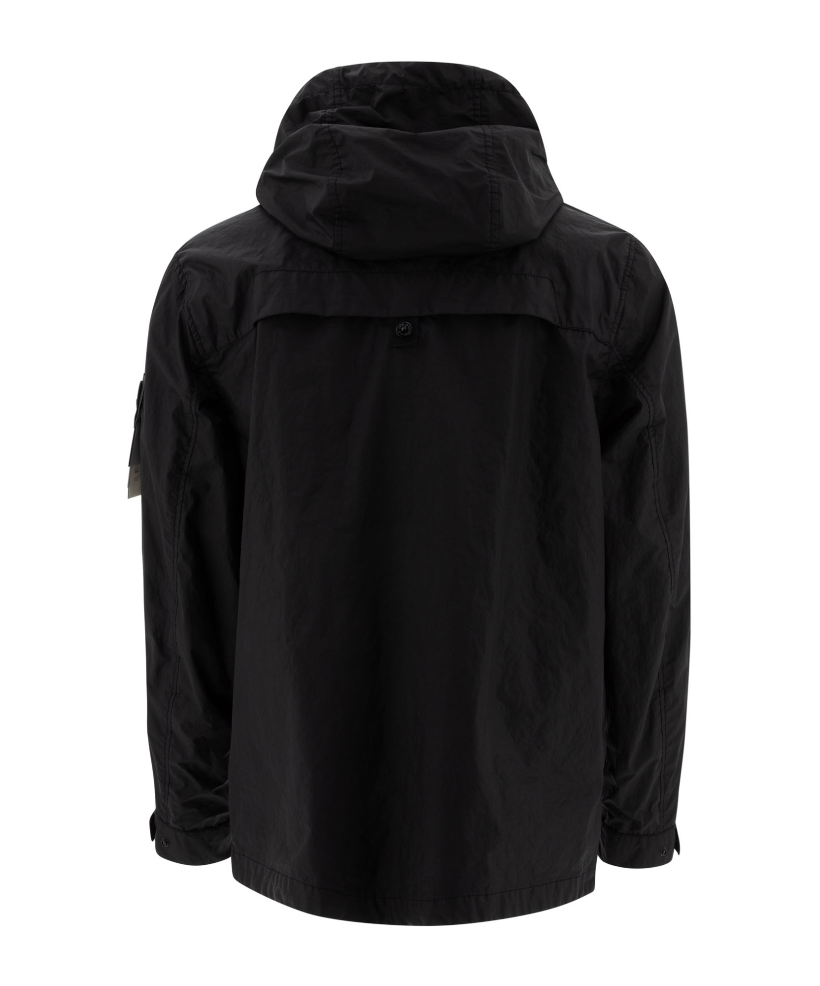 Stone Island Compass Patch Hooded Jacket In Black