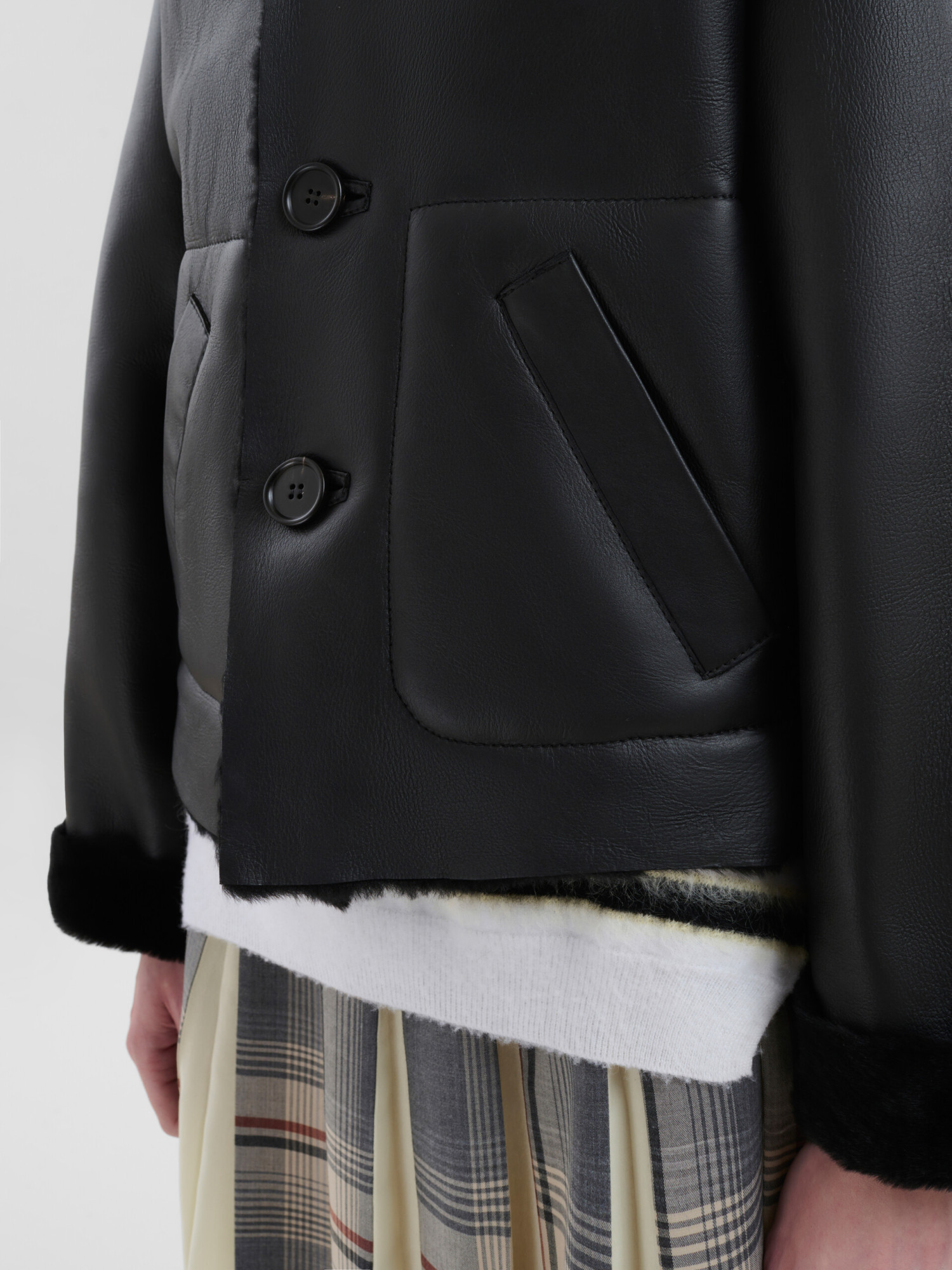 Marni Black Reversible Shearling Jacket In Black