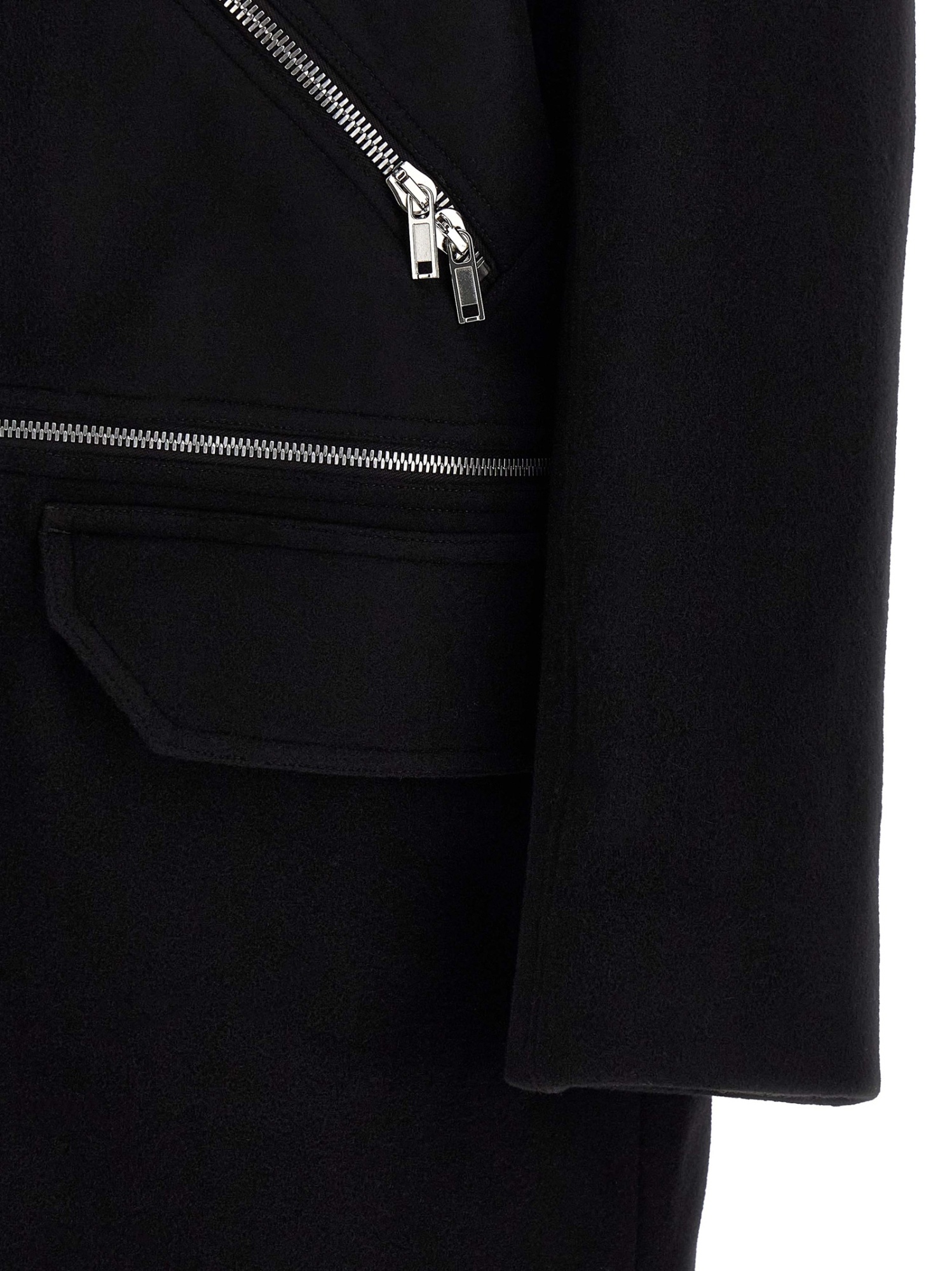 Rick Owens Lapel Long-sleeved Coat In Black