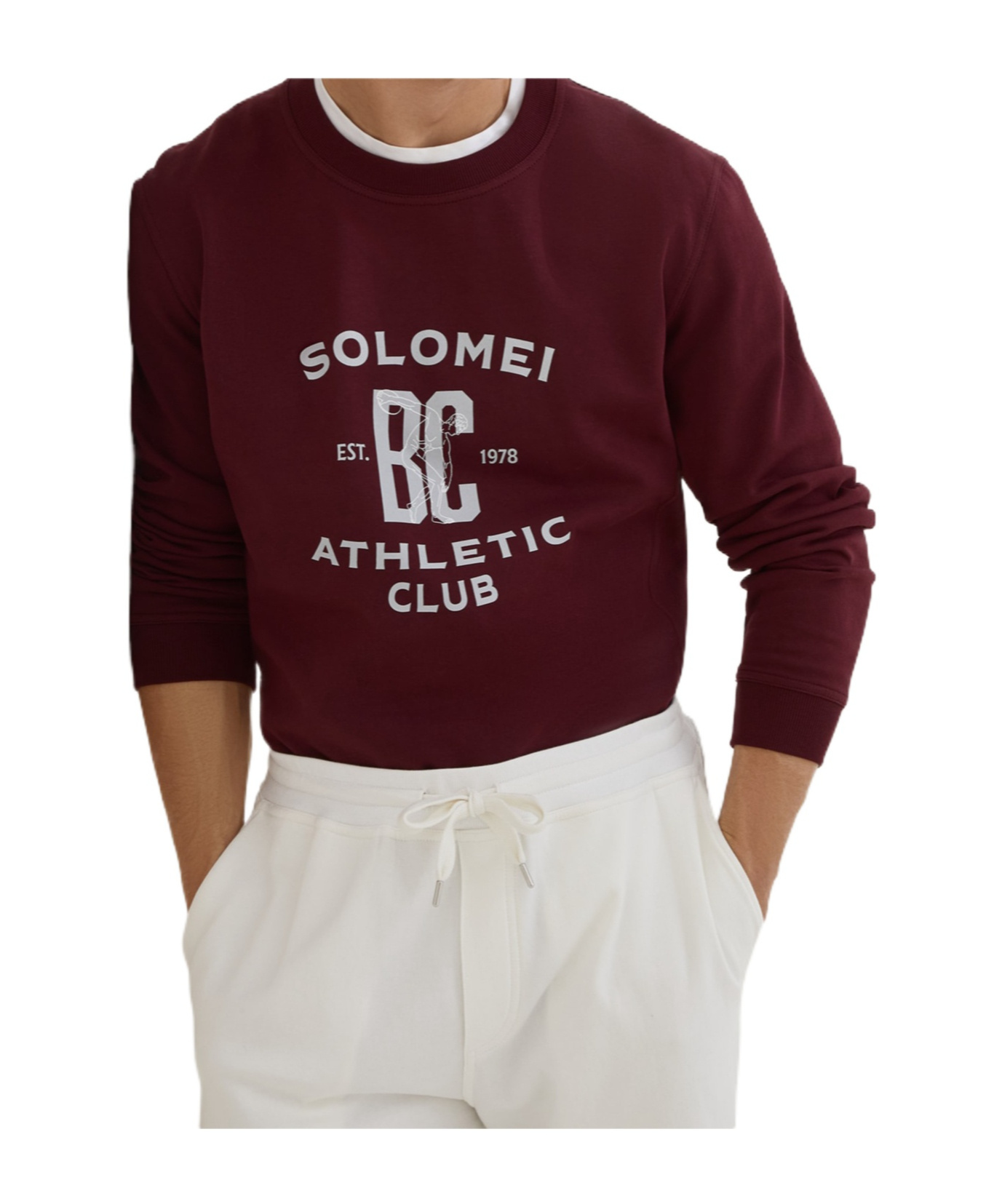 Brunello Cucinelli Maroon Techno Cotton Sweatshirt In Burgundy