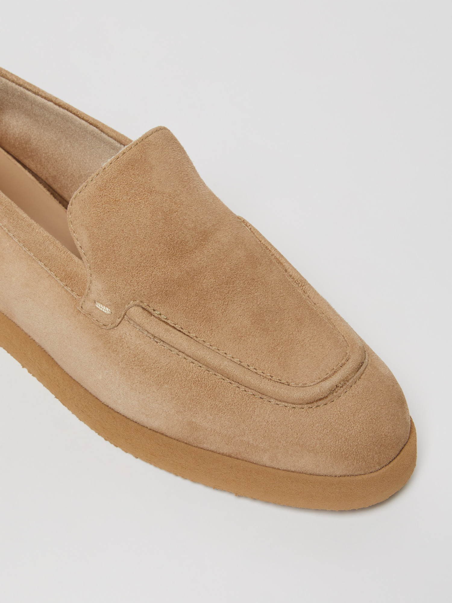 Max Mara Beige Goat Leather Loafers In Nude