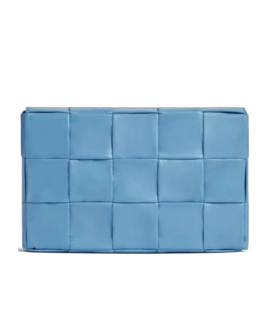Bottega Veneta Medium Cassette Logo Shoulder Bag In Blue