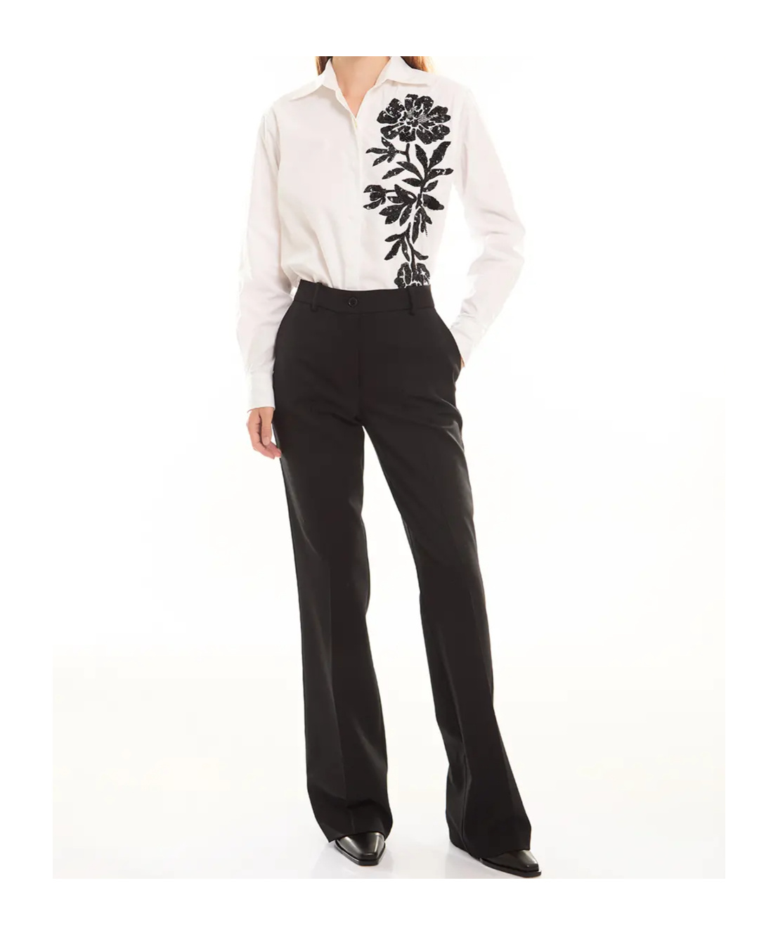 P.a.r.o.s.h Horn Wool Casual Pants In Black