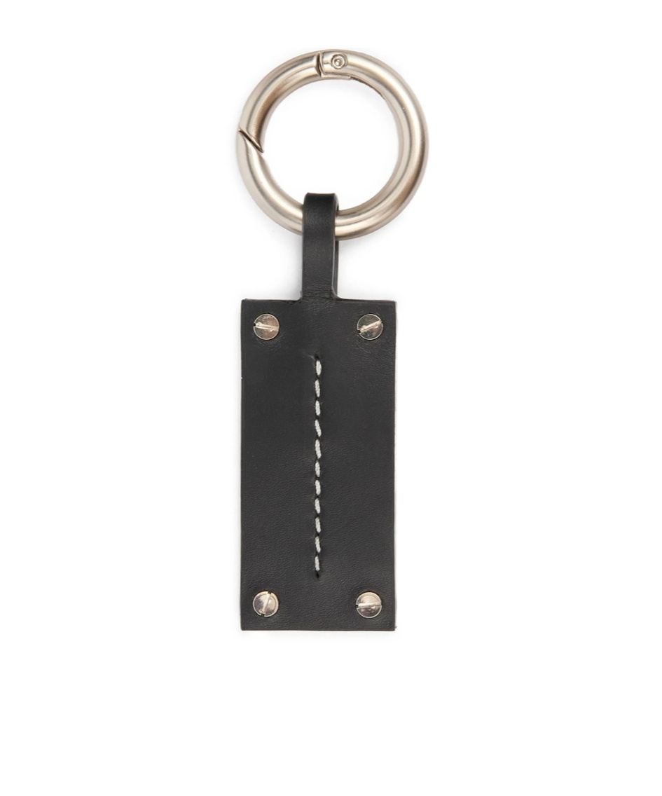 Mm6 Maison Margiela Stitched-leather Key Ring In Neutral